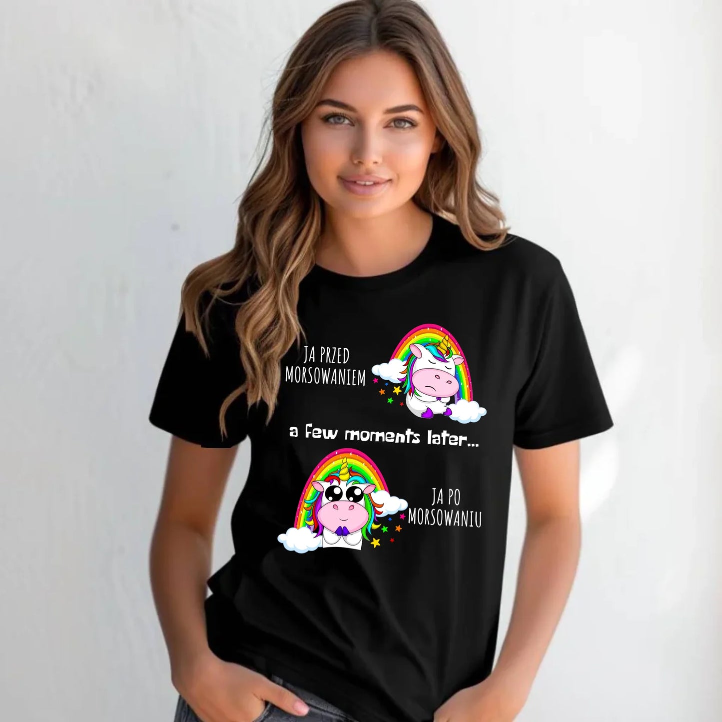 Koszulka damska - prezent dla morsa - Jednorożec - Ja po morsowaniu HM11 - StoryCups.pl