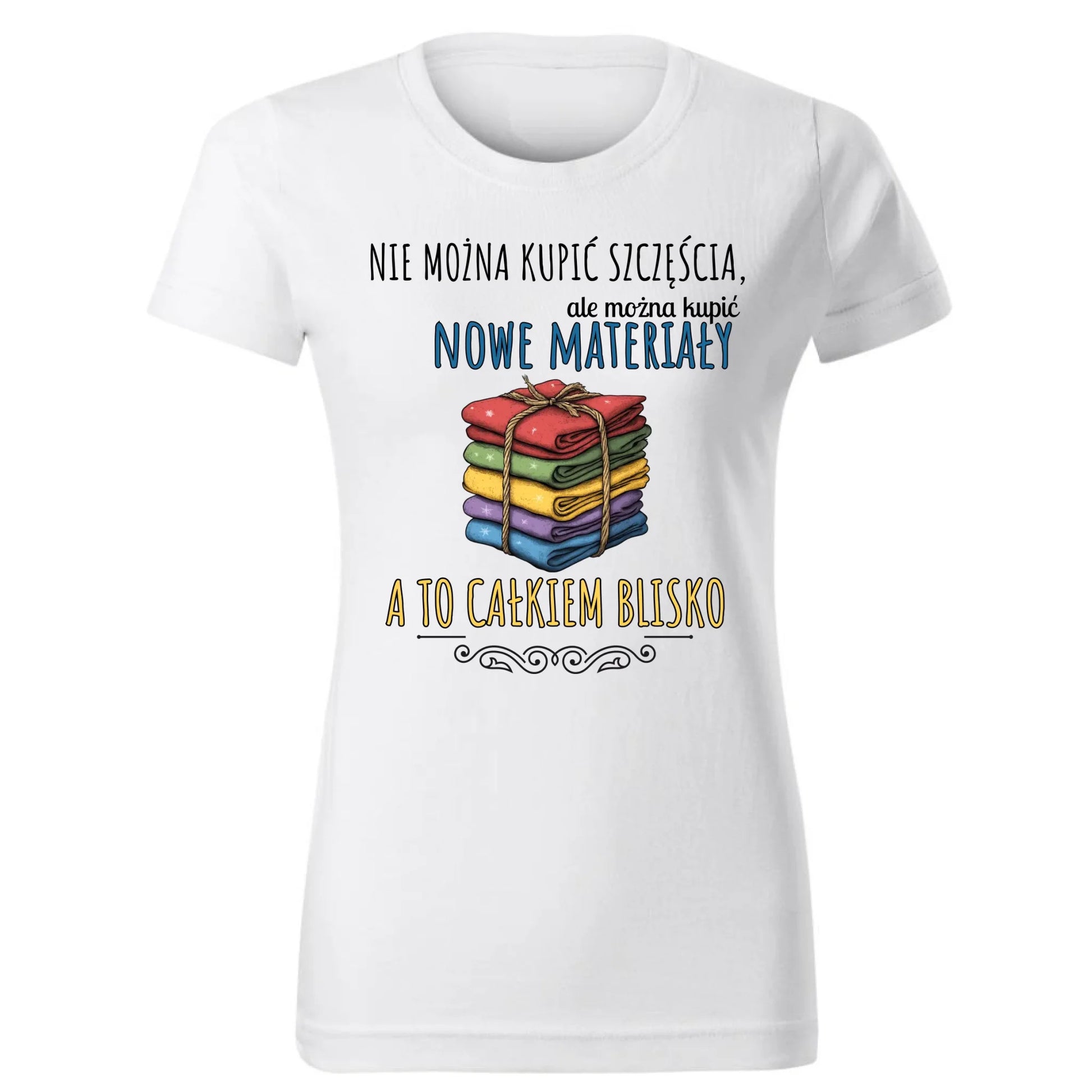 Koszulka damska szyciowa dla krawcowej - Nie można kupić szczęścia HS03 - StoryCups.pl