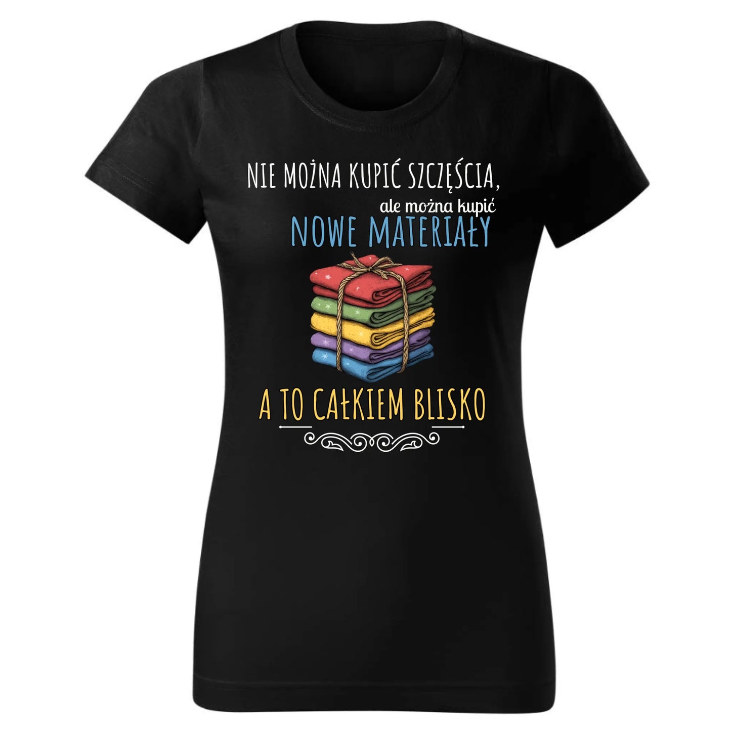 Koszulka damska szyciowa dla krawcowej - Nie można kupić szczęścia HS03 - StoryCups.pl