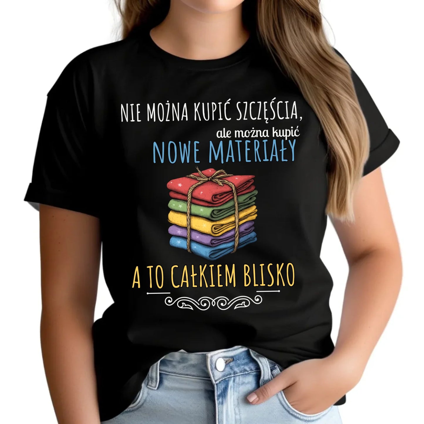 Koszulka damska szyciowa dla krawcowej - Nie można kupić szczęścia HS03 - StoryCups.pl