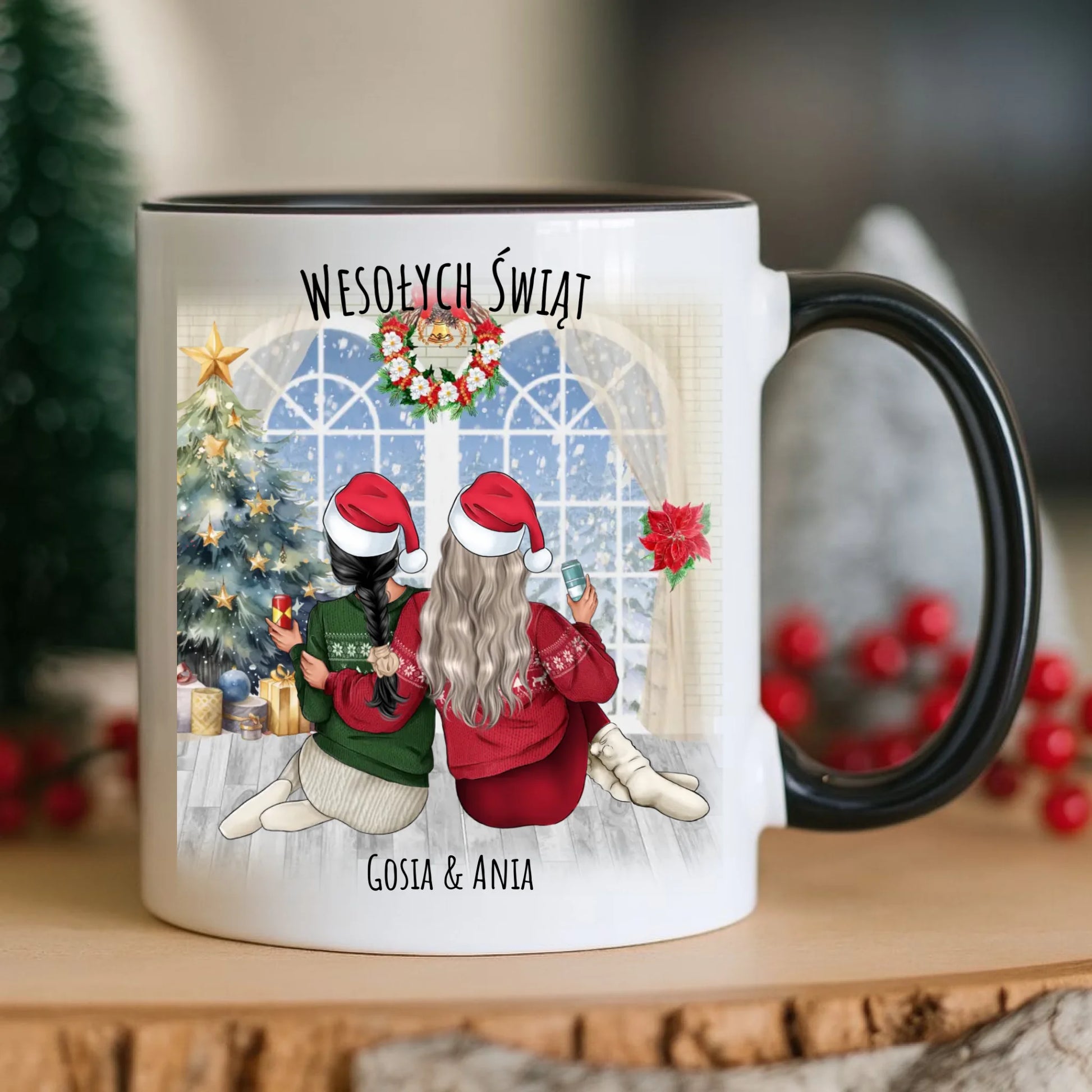 Kubek świąteczny - prezent dla przyjaciółki - 2-4 osób - personalizowany PR05 - StoryCups.pl