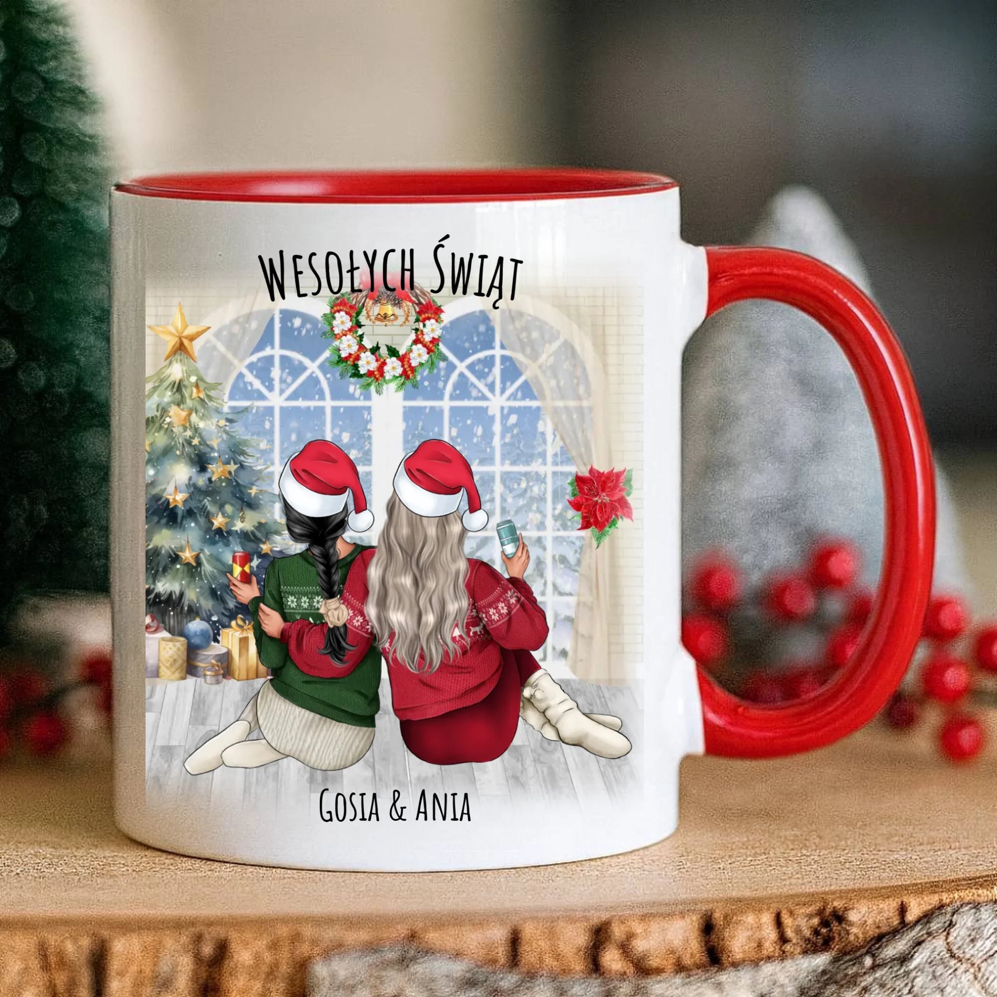 Kubek świąteczny - prezent dla przyjaciółki - 2-4 osób - personalizowany PR05 - StoryCups.pl