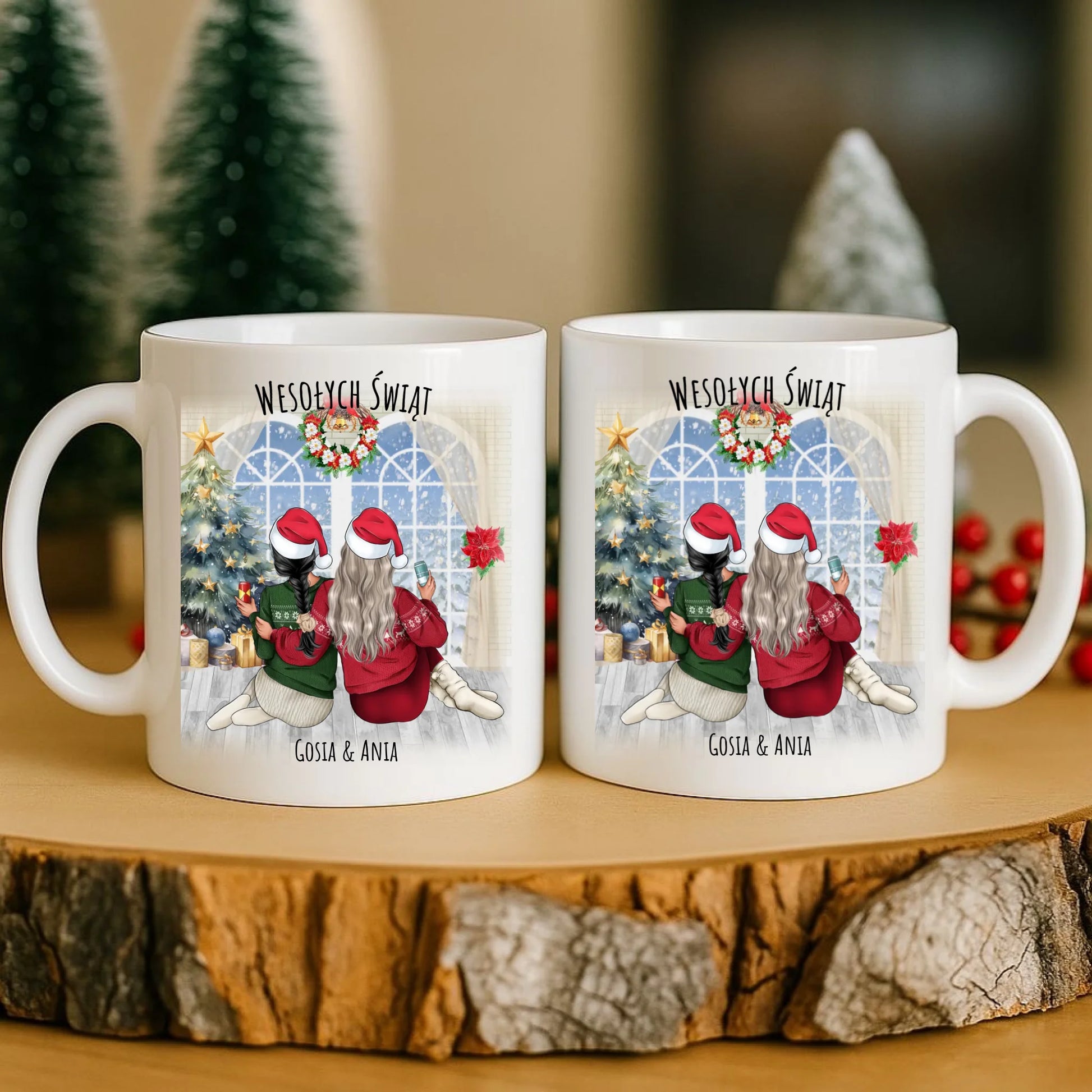Kubek świąteczny - prezent dla przyjaciółki - 2-4 osób - personalizowany PR05 - StoryCups.pl