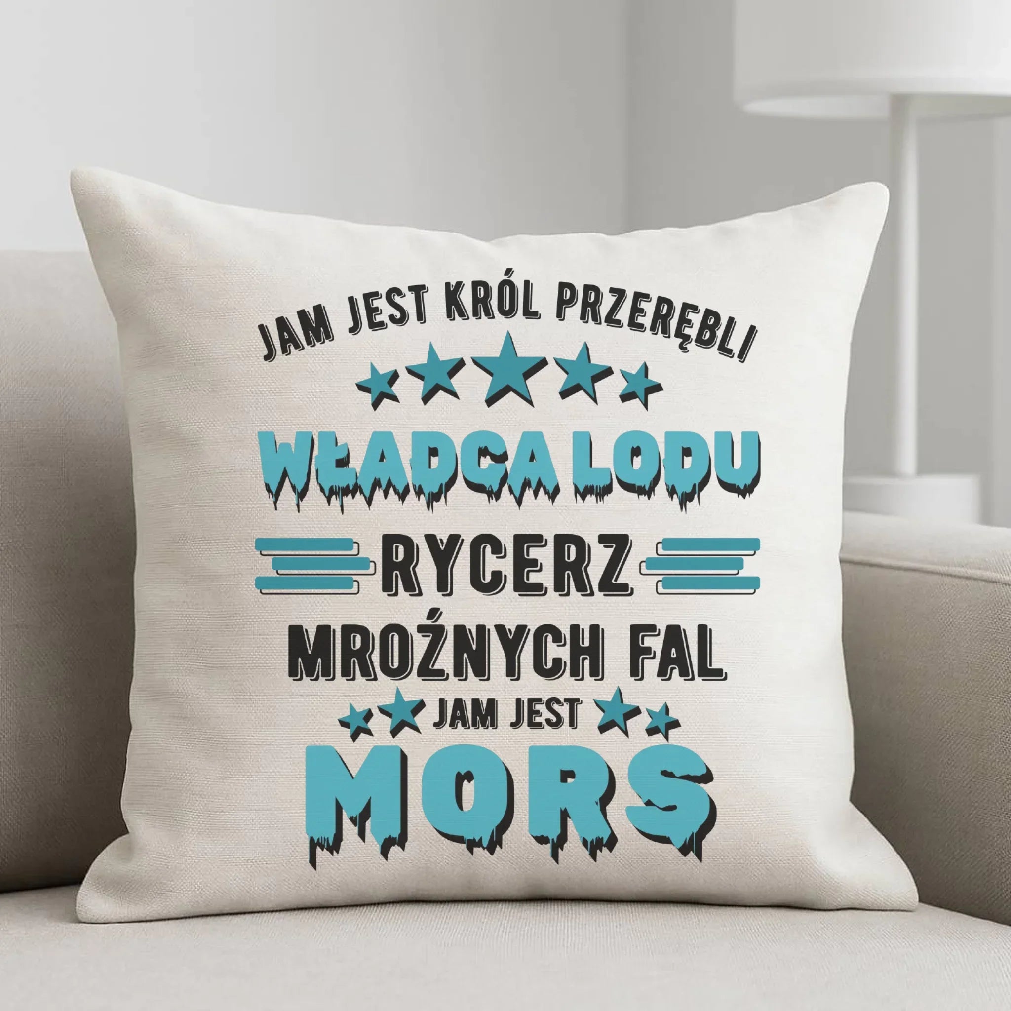 Poduszka - prezent dla morsa - Jam jest Król przerębli Jam jest mors HM13 - StoryCups.pl