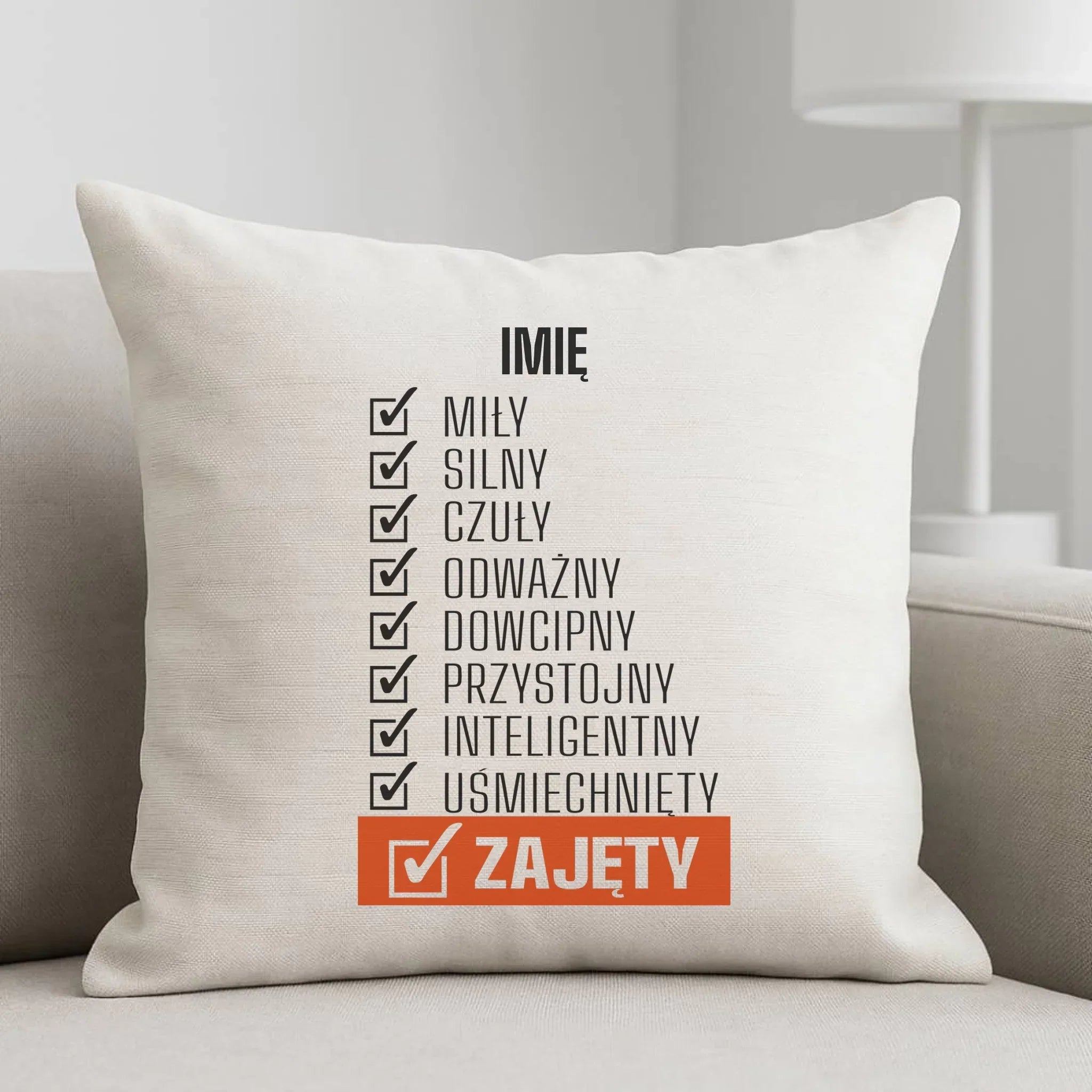 Poduszka - Zajęty prezent dla chłopaka męża narzeczonego - personalizowana DCH05 - StoryCups.pl