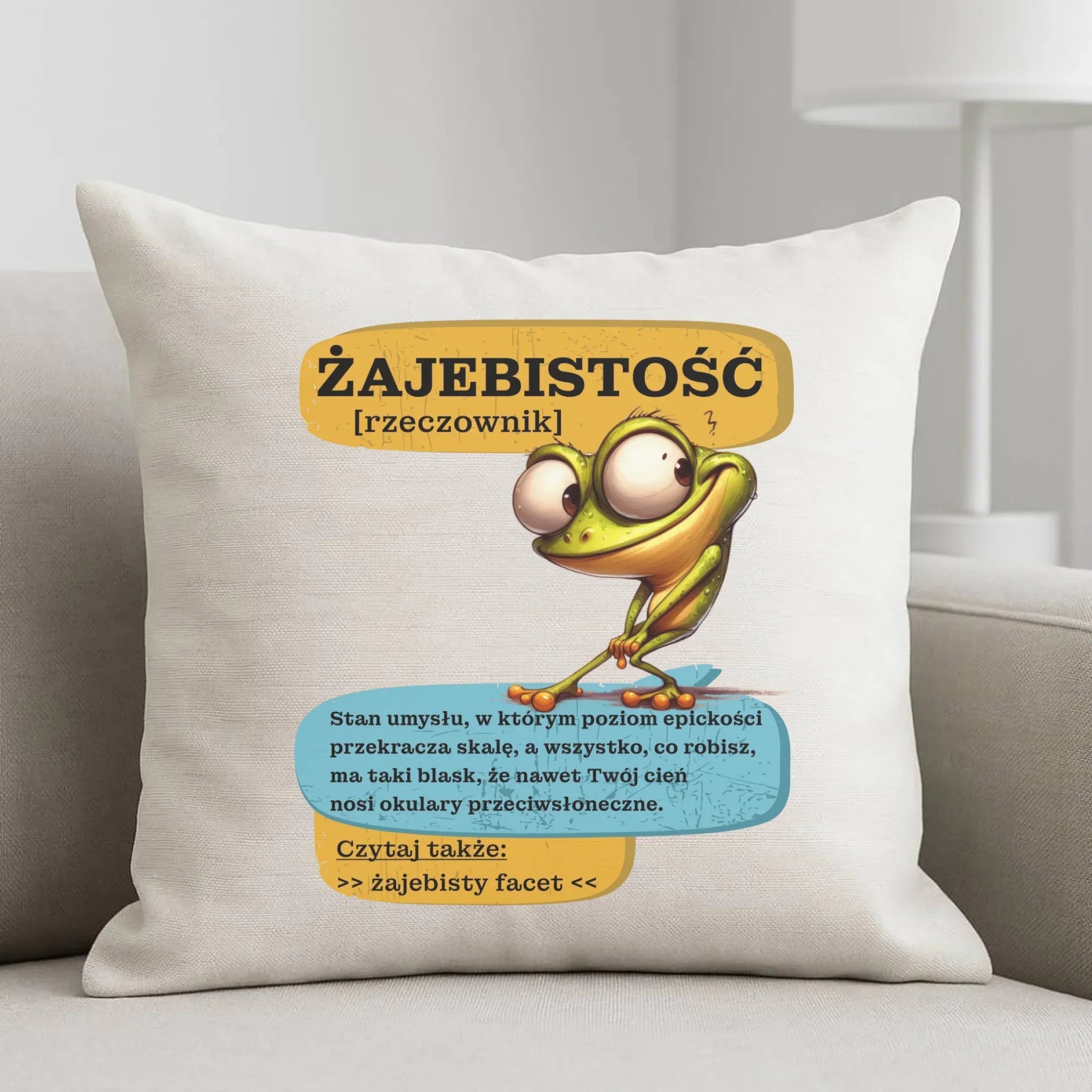 Poduszka - Żajebistość [rzeczownik] prezent na Dzień Chłopaka DCH06 - StoryCups.pl