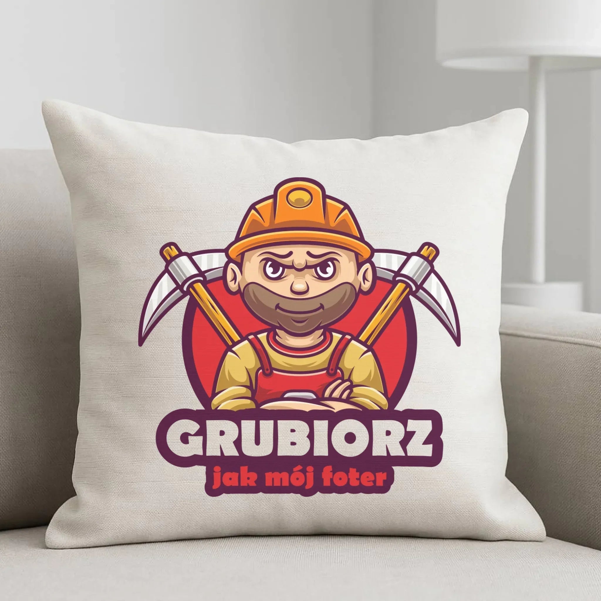 Poduszka - prezent dla górnika - Grubiorz jak mój foter G13 - StoryCups.pl