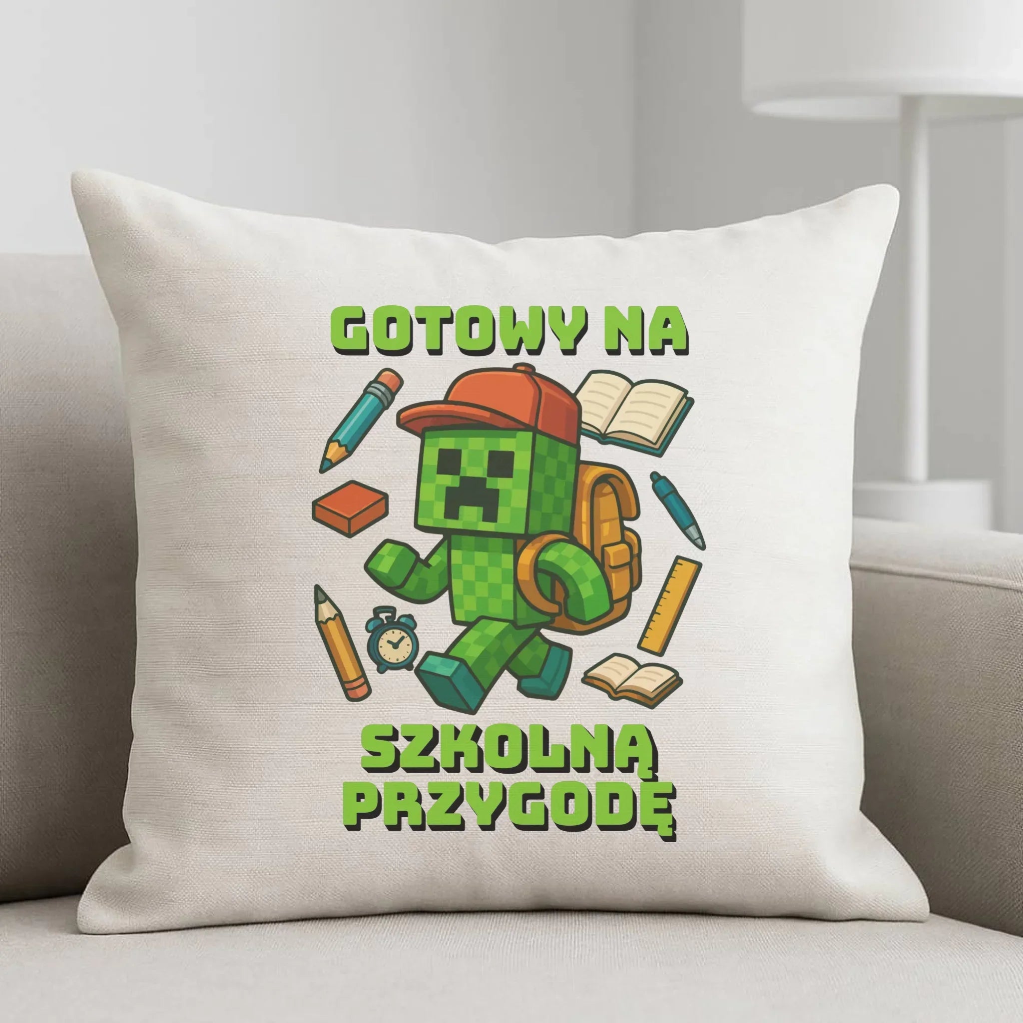 Poduszka szkoła - Gotowy na szkołę - gamer do szkoły - SZ13 - StoryCups.pl