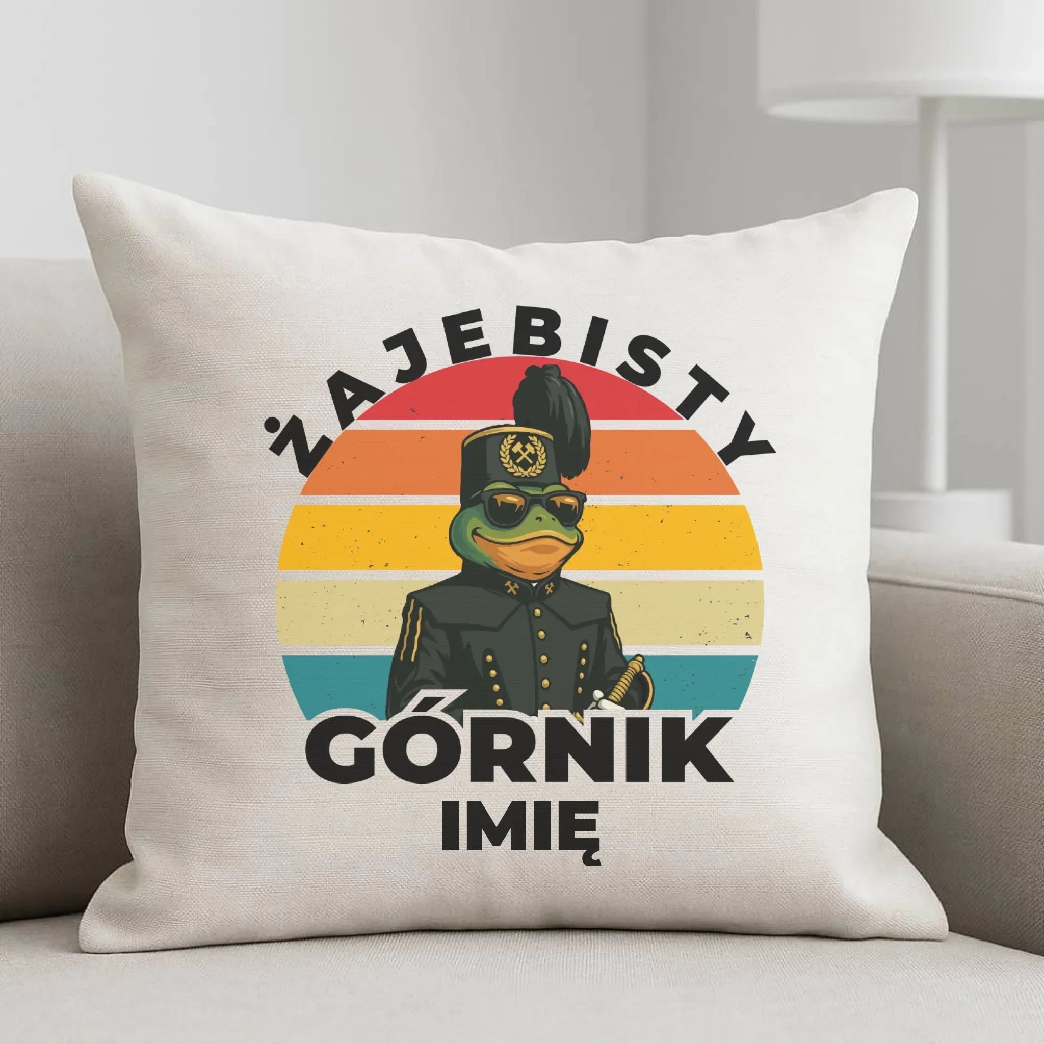 Poduszka - prezent dla górnika - Żajebisty górnik - personalizowana G19 - StoryCups.pl