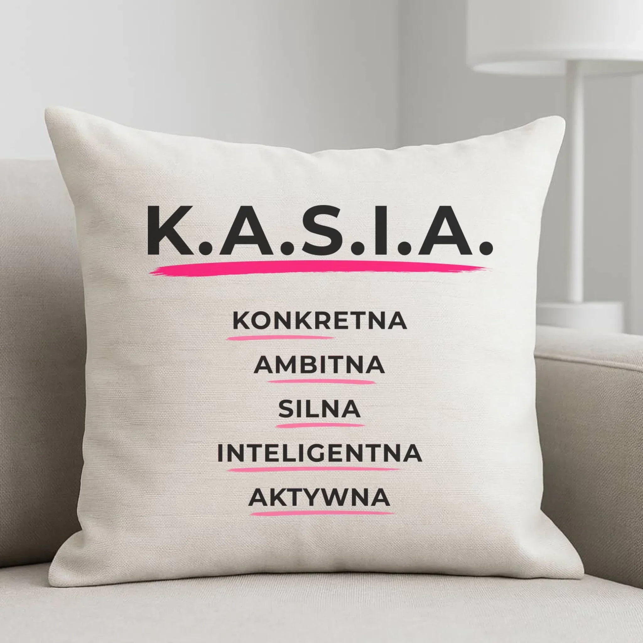 Poduszka - prezent dla Kasi - Katarzyna - K.A.S.I.A. DZ17 - StoryCups.pl