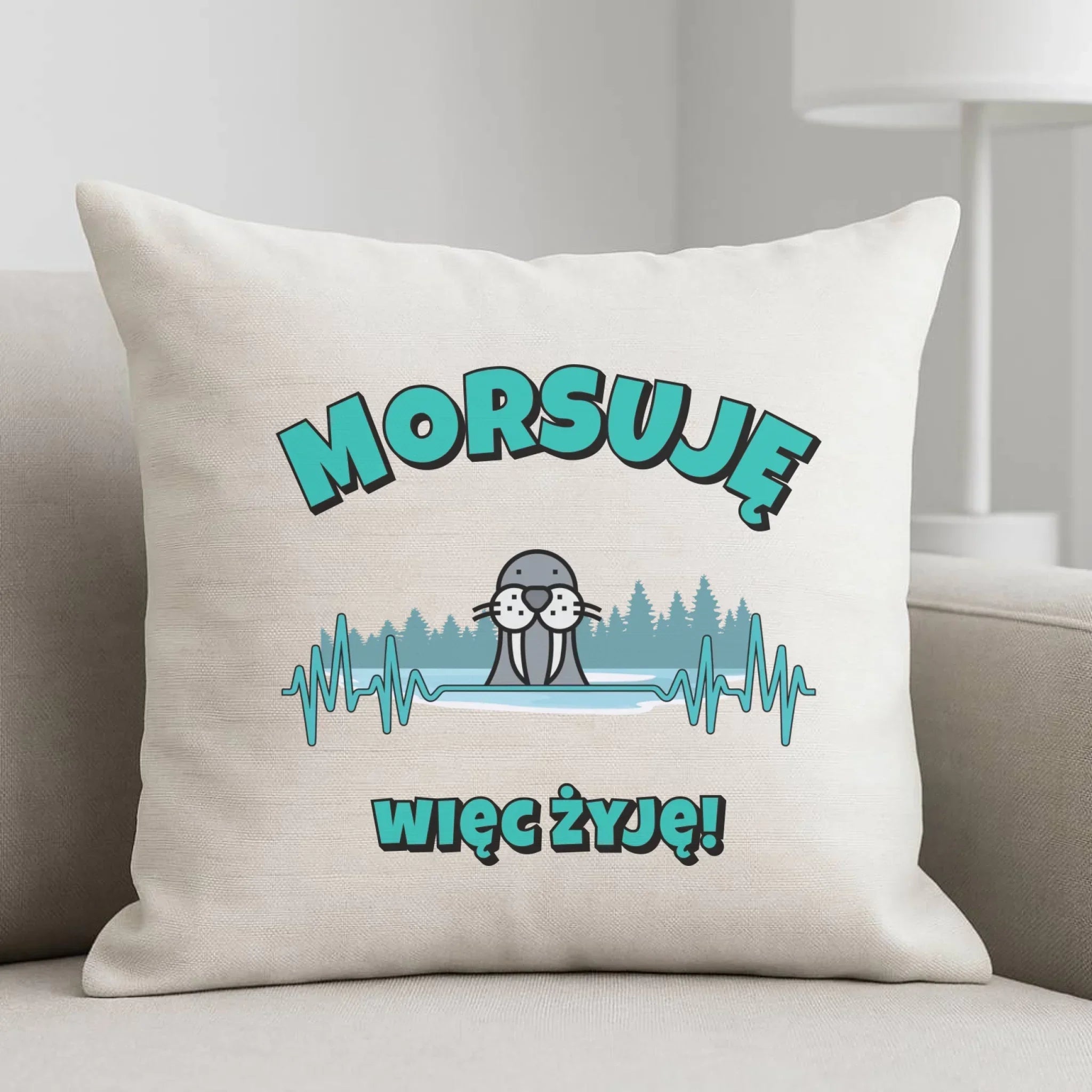 Poduszka - prezent dla morsa - Morsuję więc żyję - Mors HM02 - StoryCups.pl