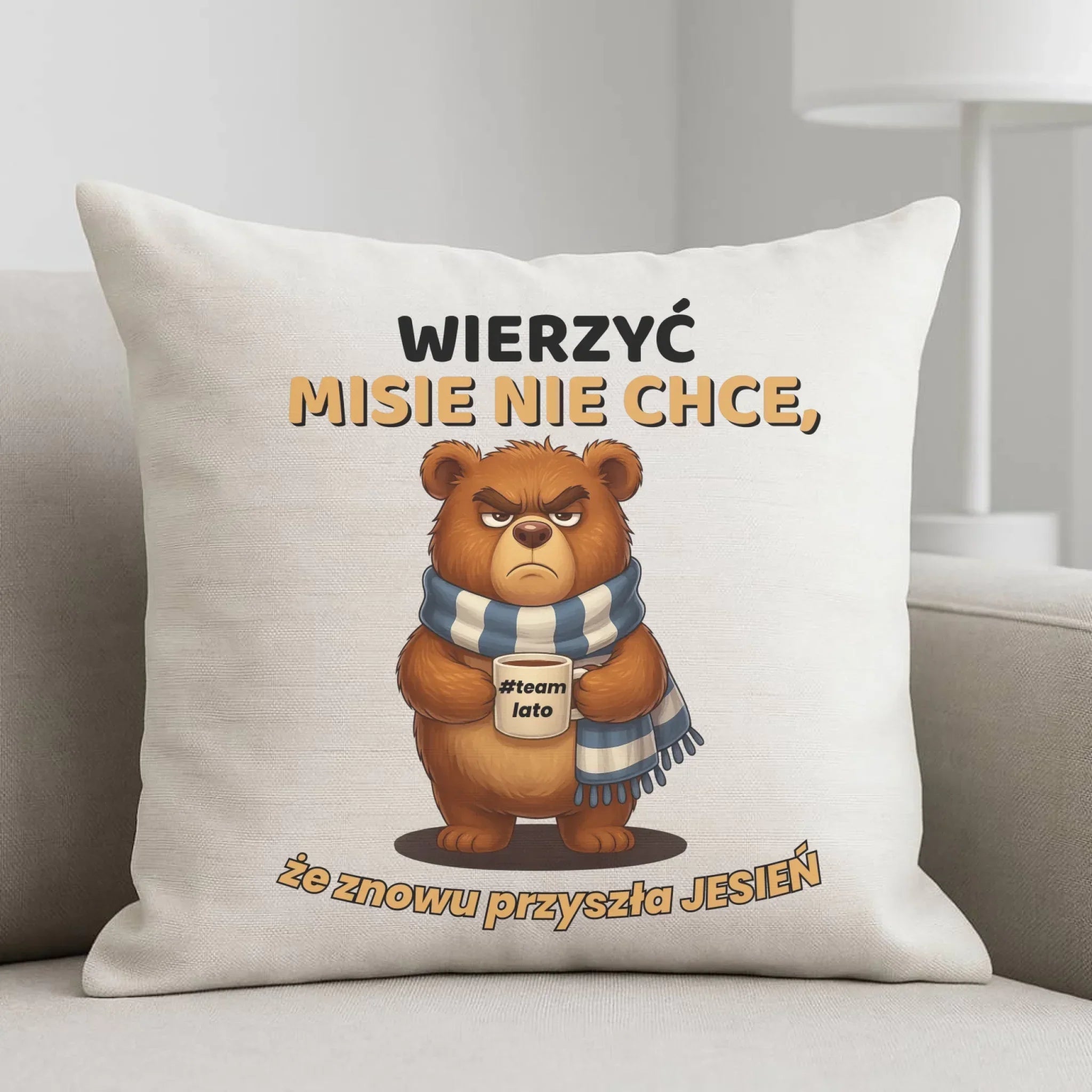 Poduszka jesienna - Wierzyć MISIE nie chce, że znowu przyszła jesień - Team lato JS35 - StoryCups.pl