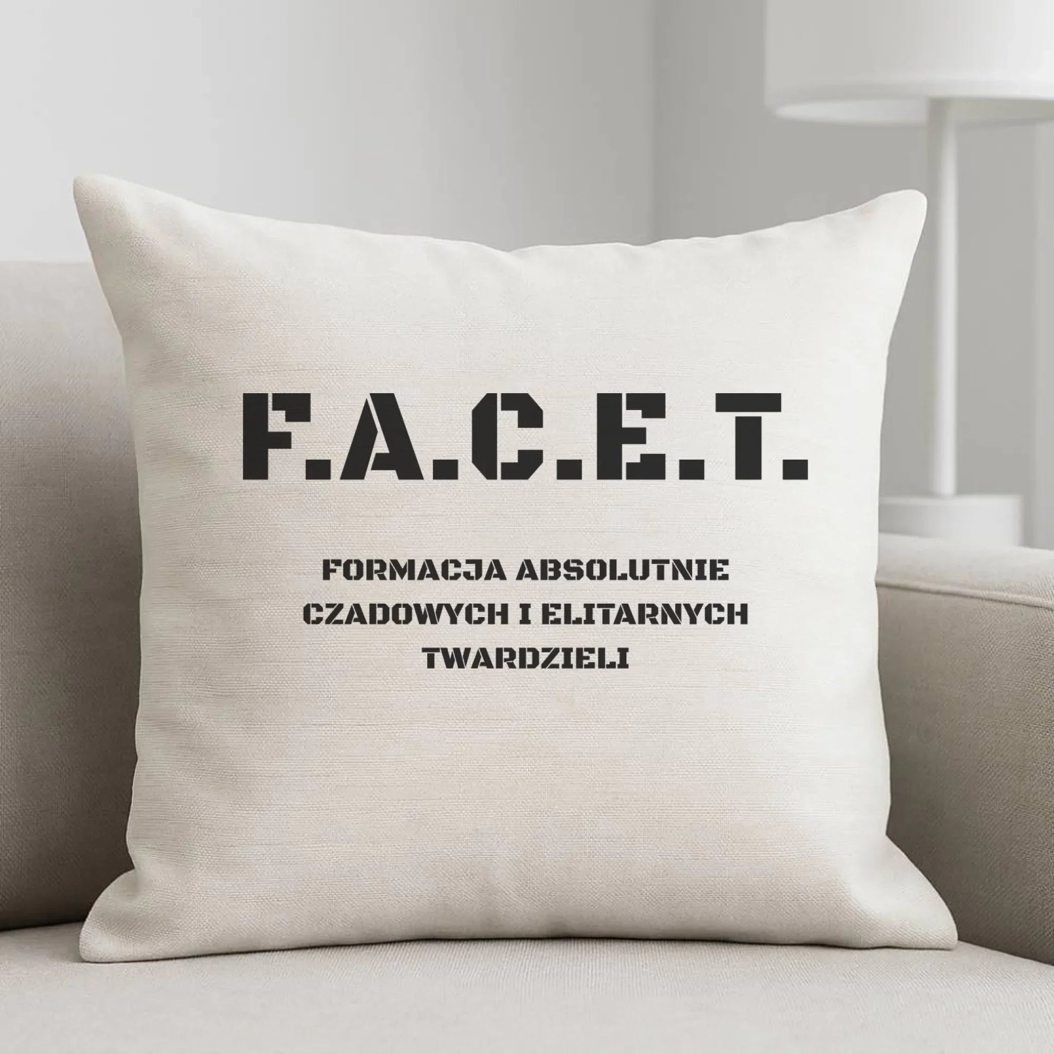 Poduszka - Prezent dla chłopaka kolegi - F.A.C.E.T. Formacja Absolutnie Czadowych i Elitarnych Twardzieli DCH23 - StoryCups.pl