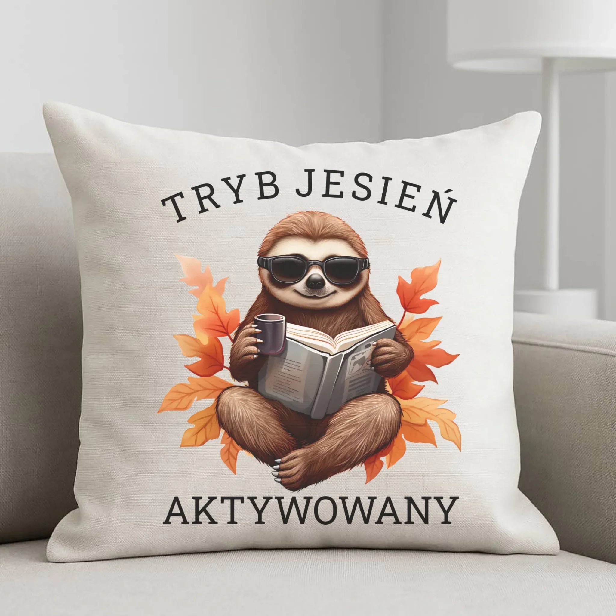 Poduszka jesienna - Leniwiec - Tryb jesień aktywowany JS23 - StoryCups.pl