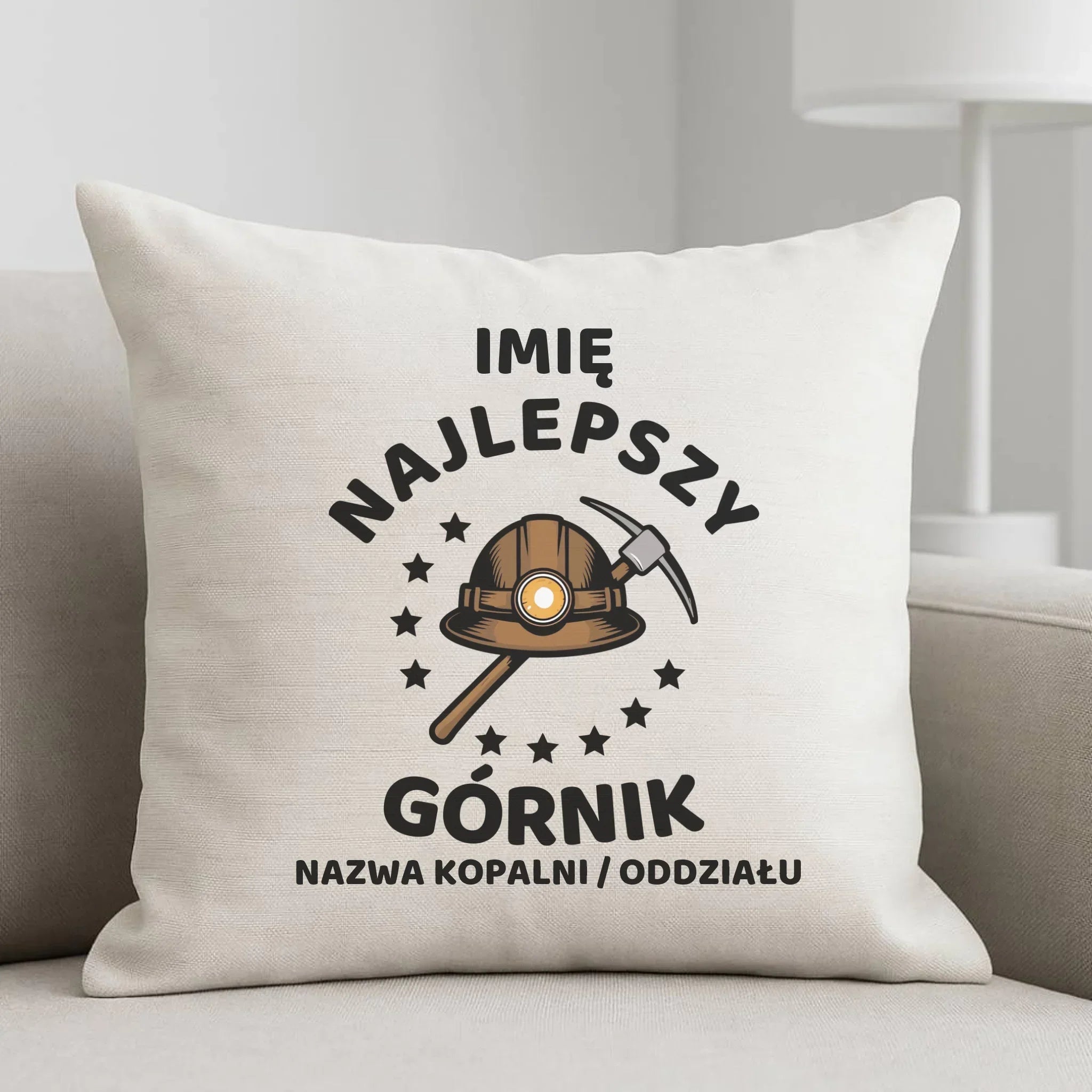 Poduszka - prezent dla górnika - Najlepszy górnik - personalizowana G23 - StoryCups.pl