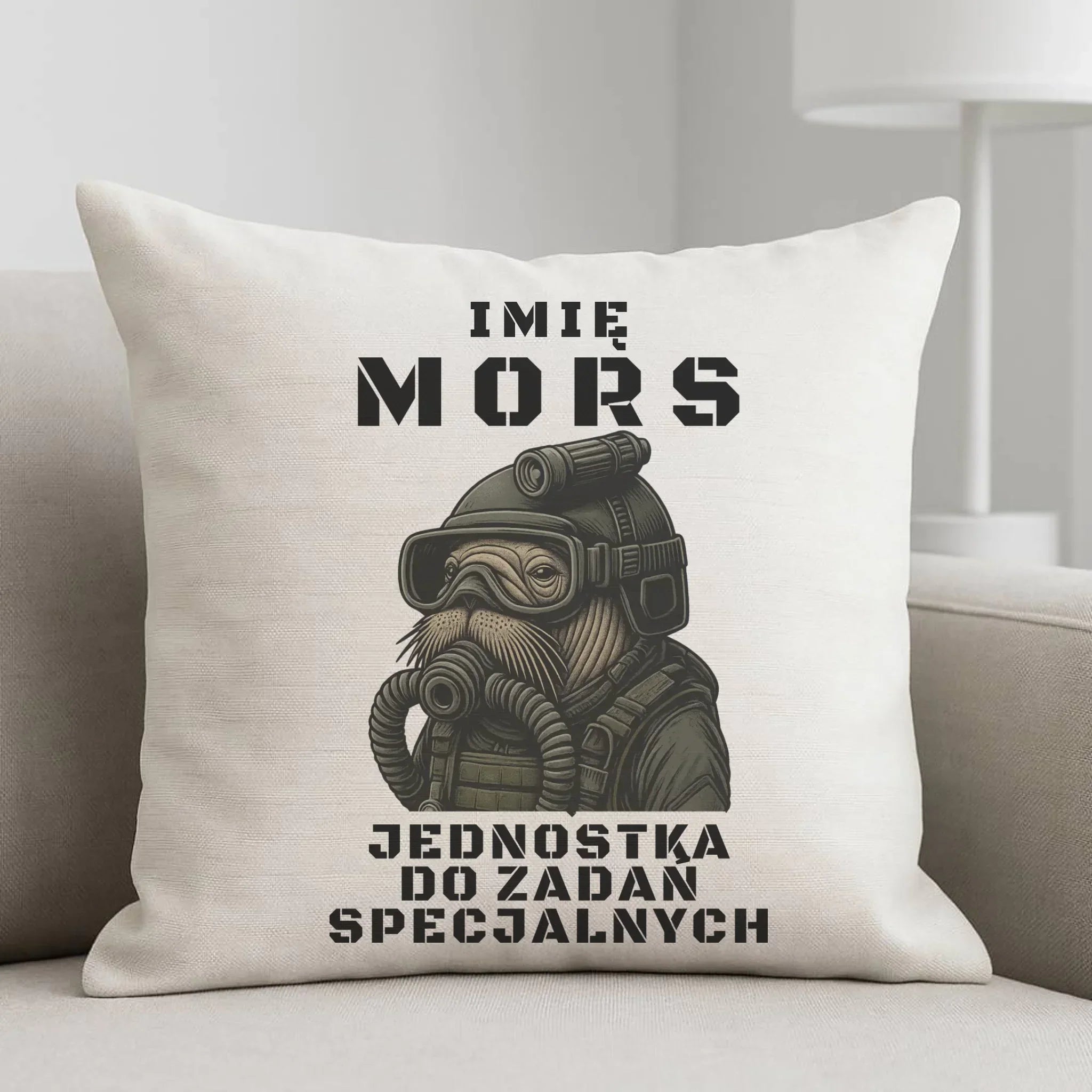 Poduszka - prezent dla morsa - Mors do zadań specjalnych - personalizowana HM07 - StoryCups.pl