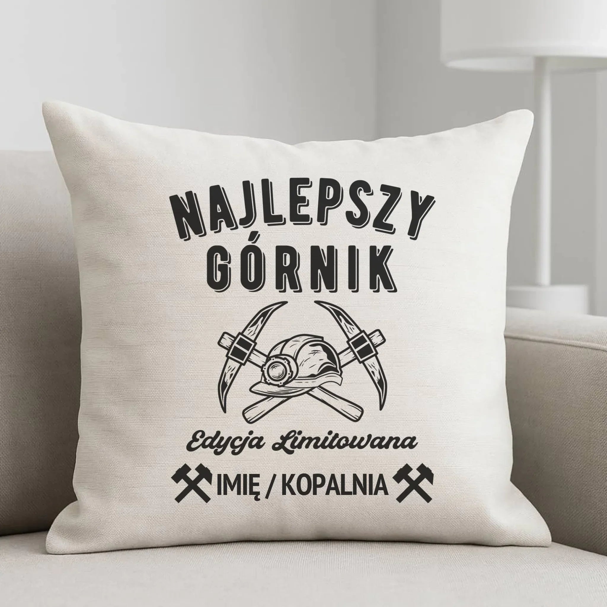 Poduszka - prezent dla górnika - Najlepszy górnik - personalizowana G27 - StoryCups.pl