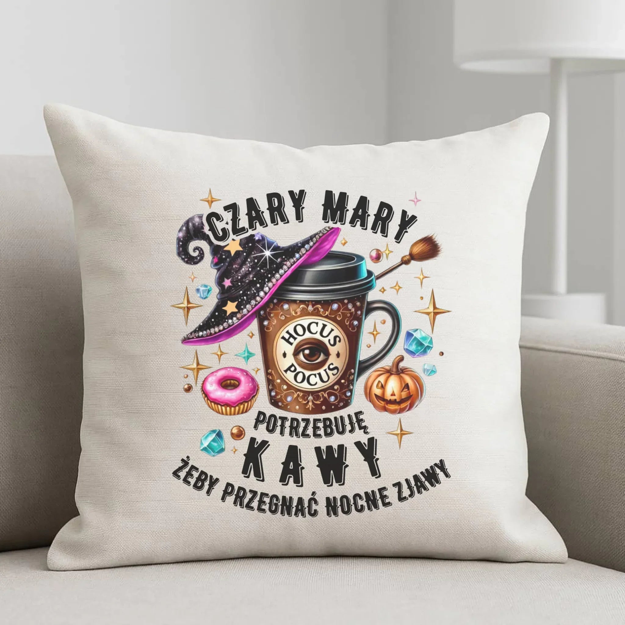 Poduszka na Halloween - Potrzebuję kawy HL03 - StoryCups.pl
