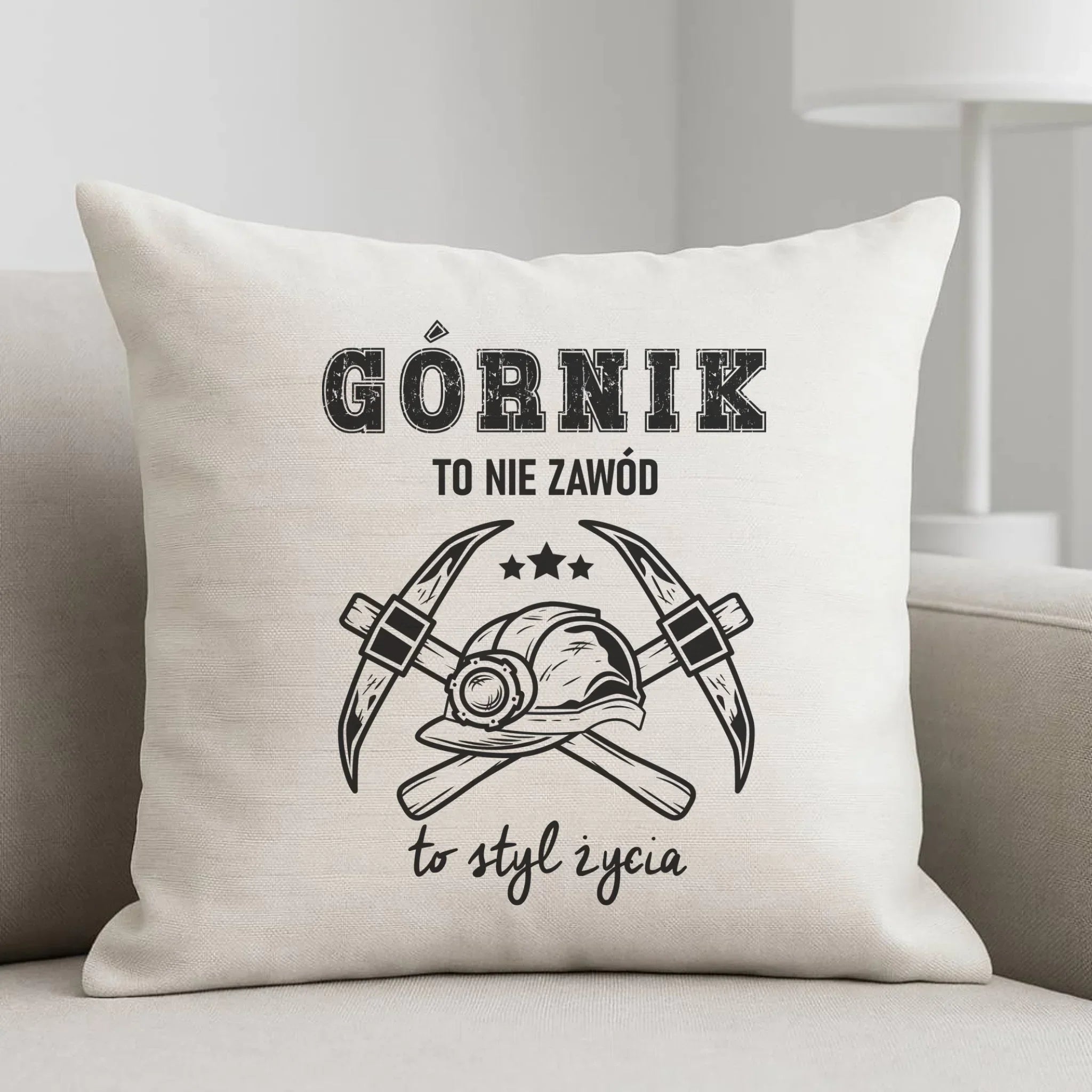 Poduszka - prezent dla górnika - Górnik to nie zawód to styl życia G05 - StoryCups.pl