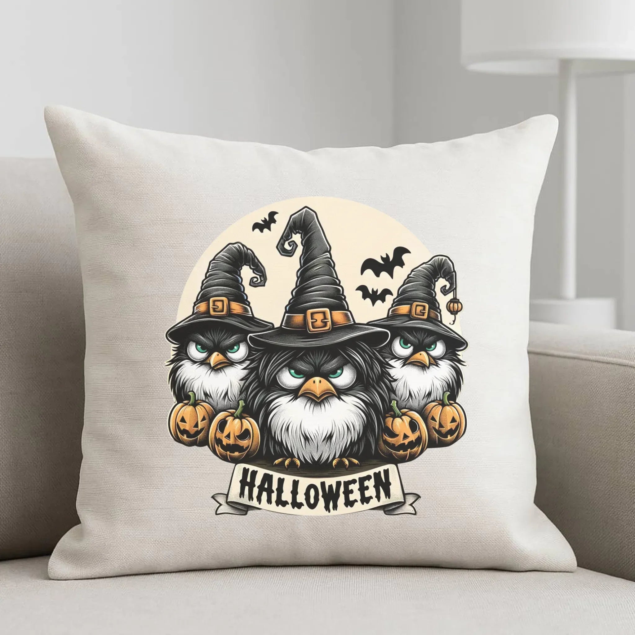 Poduszka na Halloween - Upiorne sowy wiedźmy HL15 - StoryCups.pl