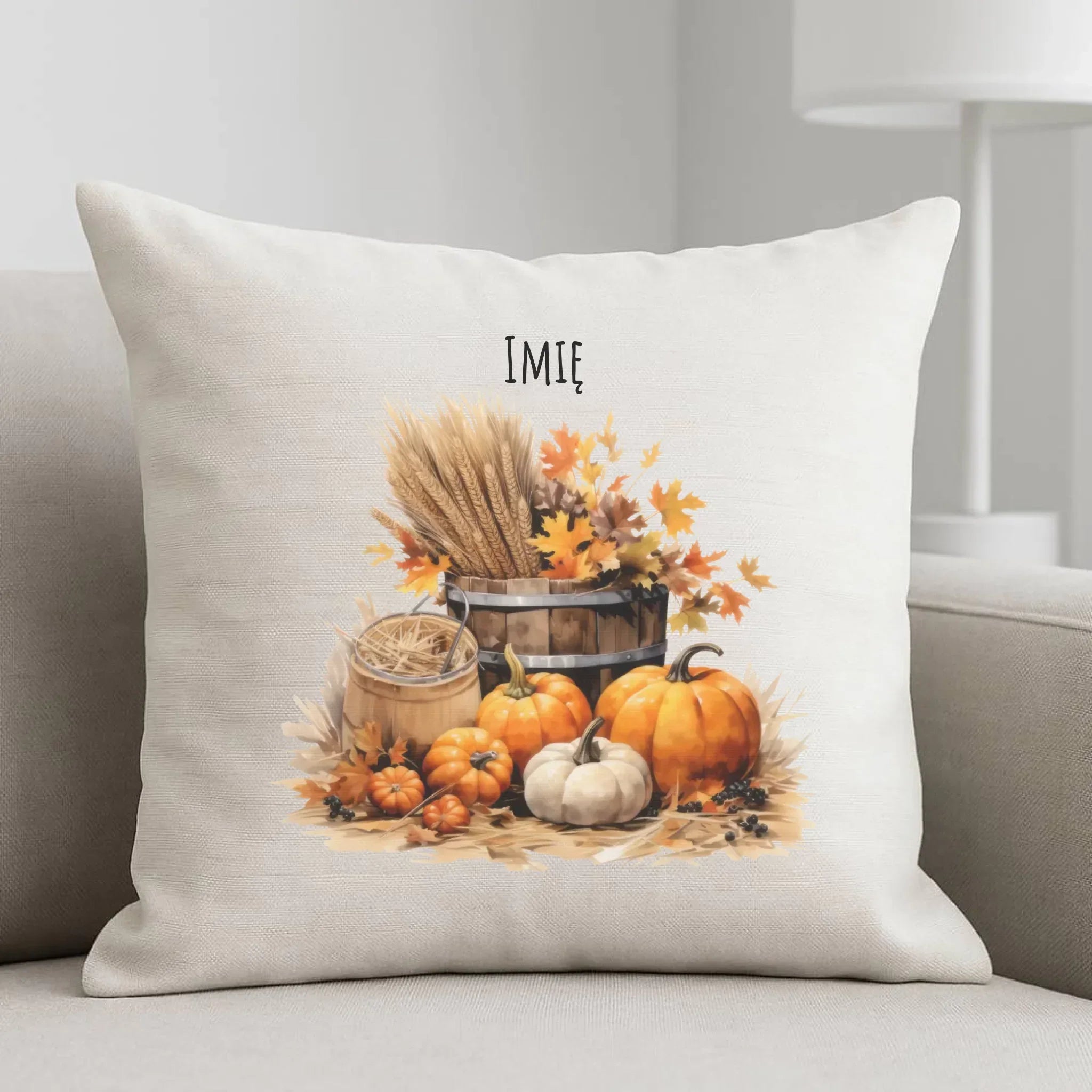 Poduszka na jesień - Harvest vibes - personalizowana JS09 - StoryCups.pl