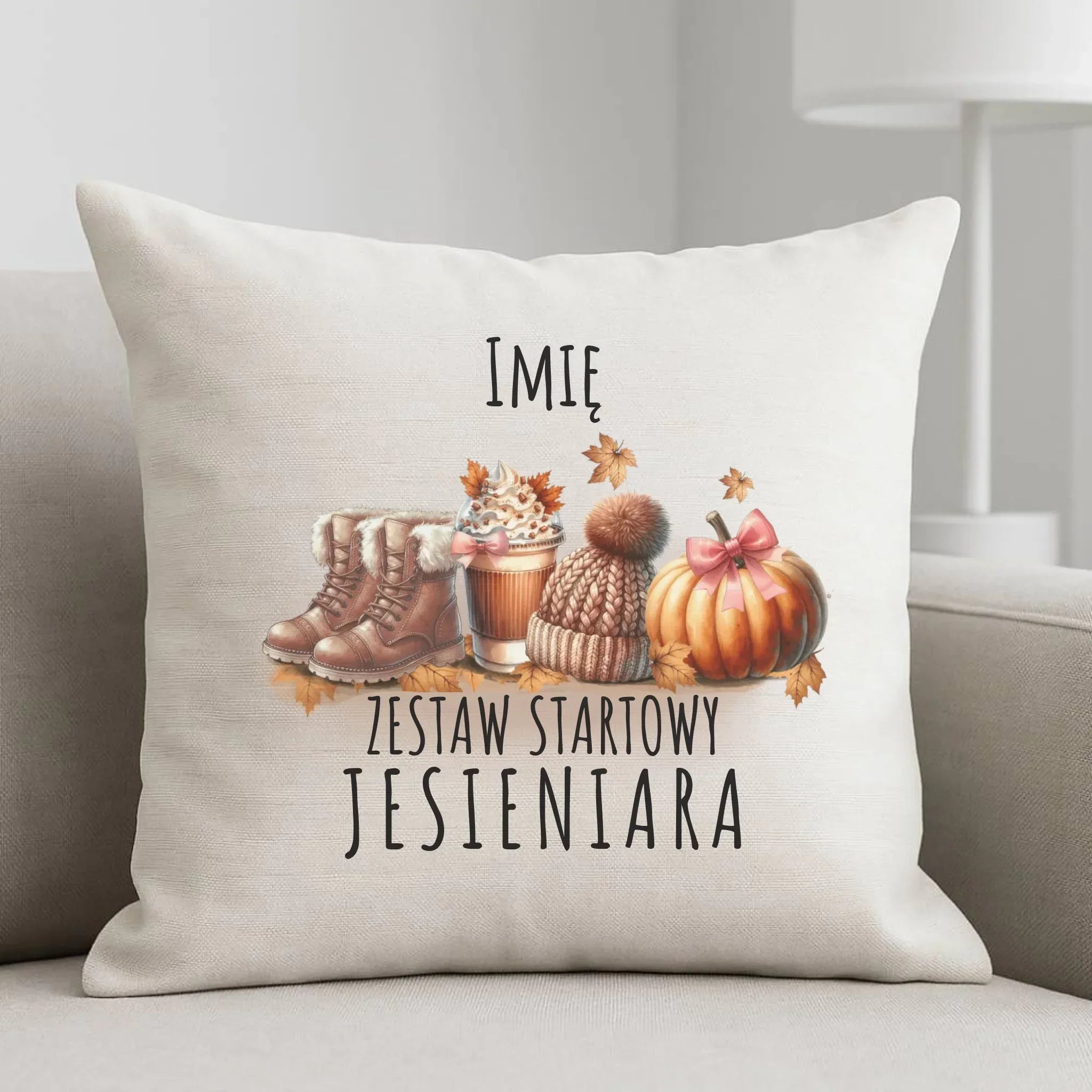 Poduszka jesieniara – Zestaw startowy - personalizowana JS05 - StoryCups.pl