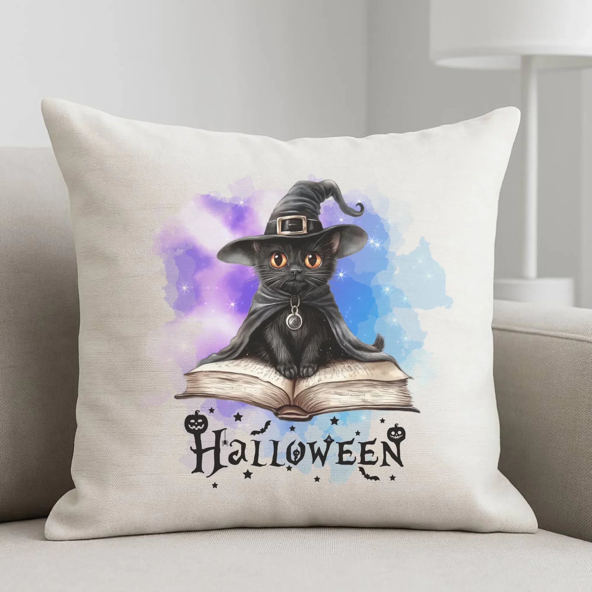 Poduszka na Halloween - Kot Czarodziej HL06 - StoryCups.pl