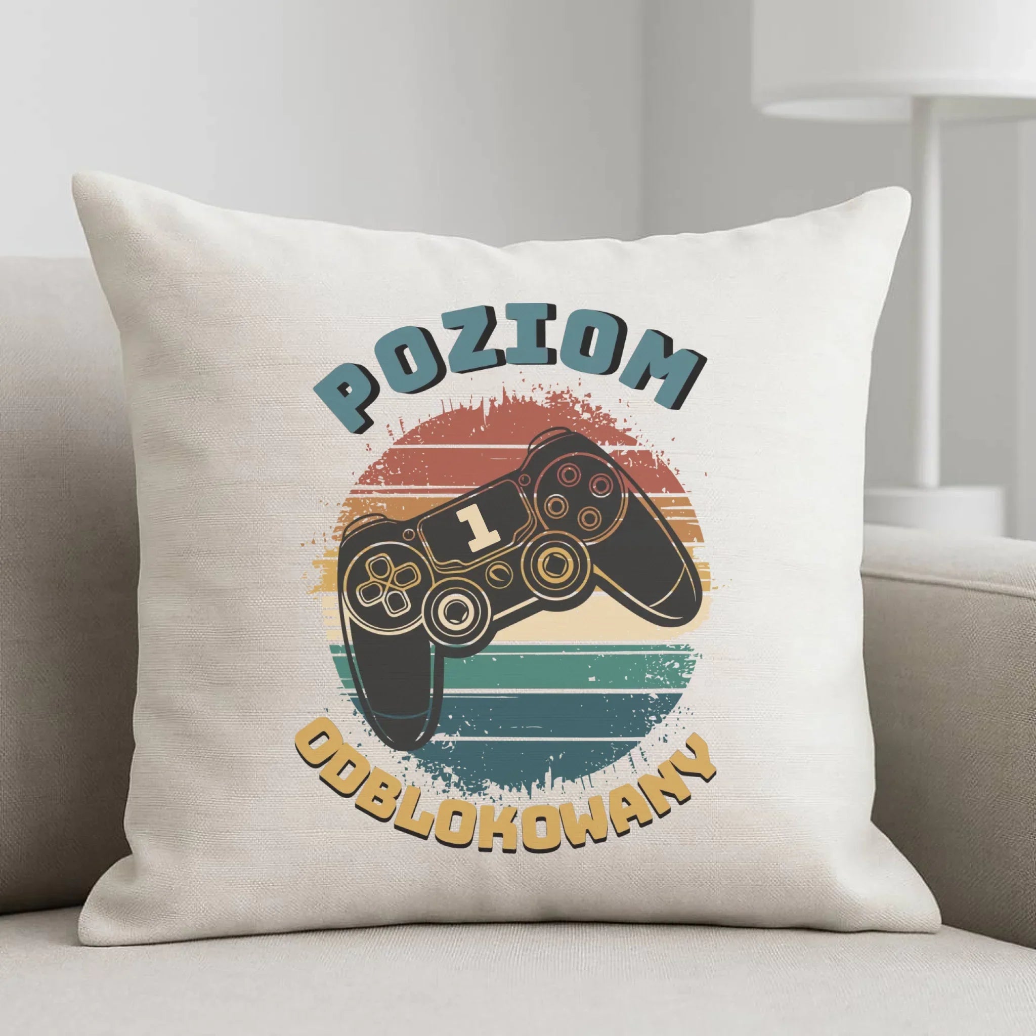 Poduszka - Poziom odblokowany - gamer do szkoły - personalizowana SZ01 - StoryCups.pl
