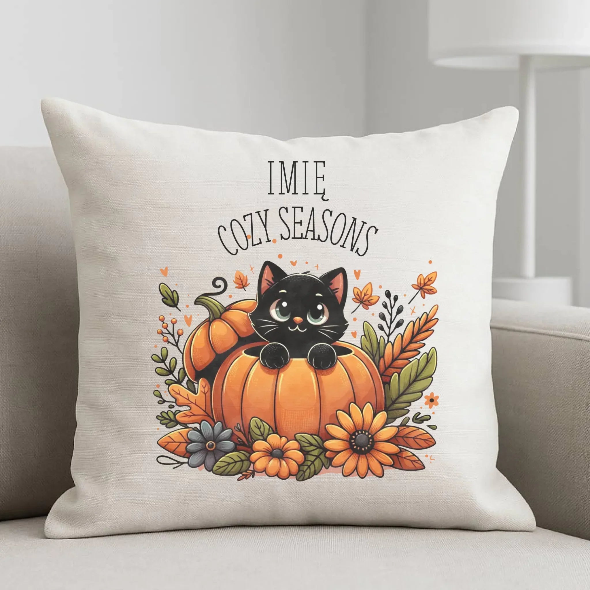 Poduszka jesieniara - Cozy Seasons - personalizowana JS01 - StoryCups.pl