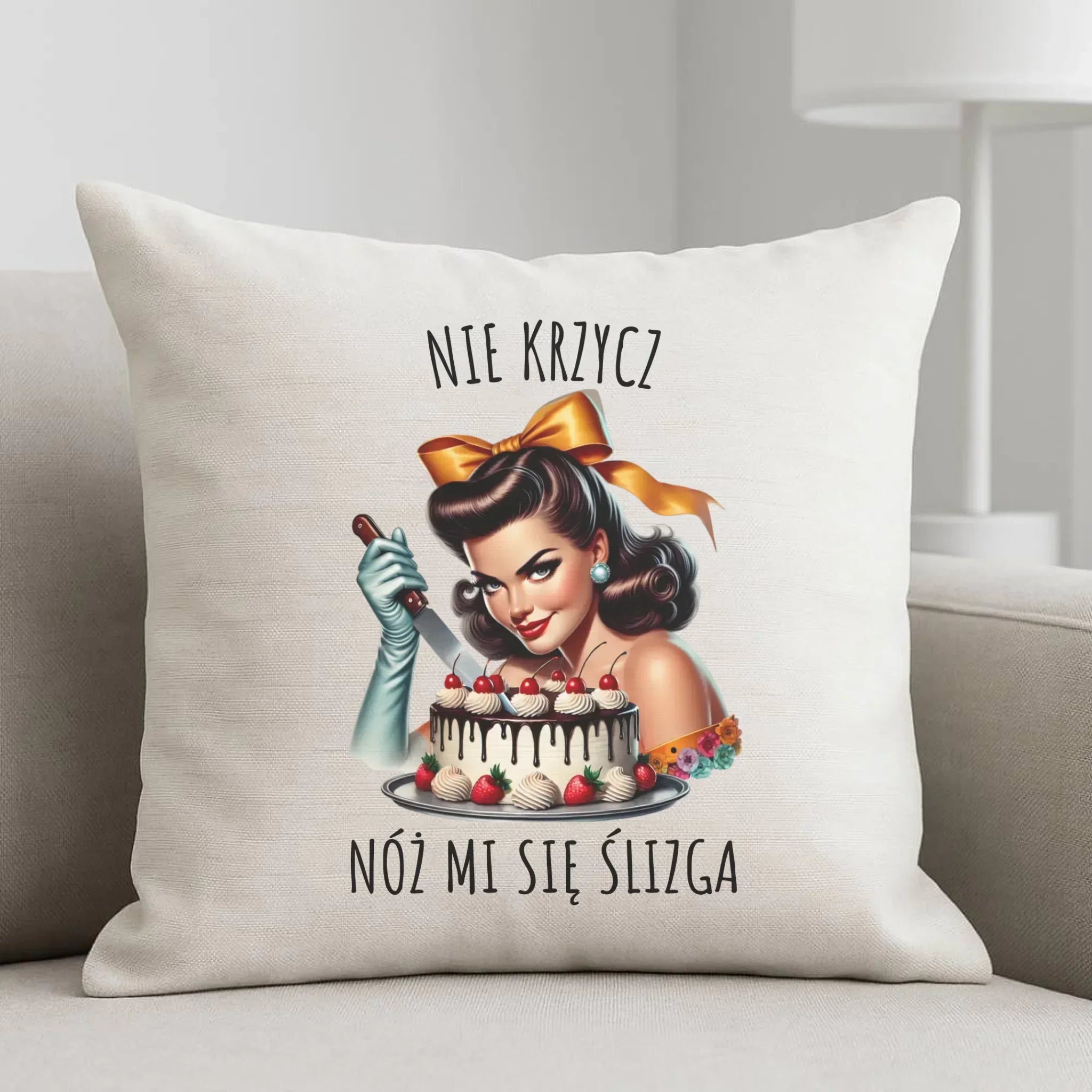 Poduszka - Nie krzycz, nóż mi się ślizga - Czarny humor DZ22 - StoryCups.pl