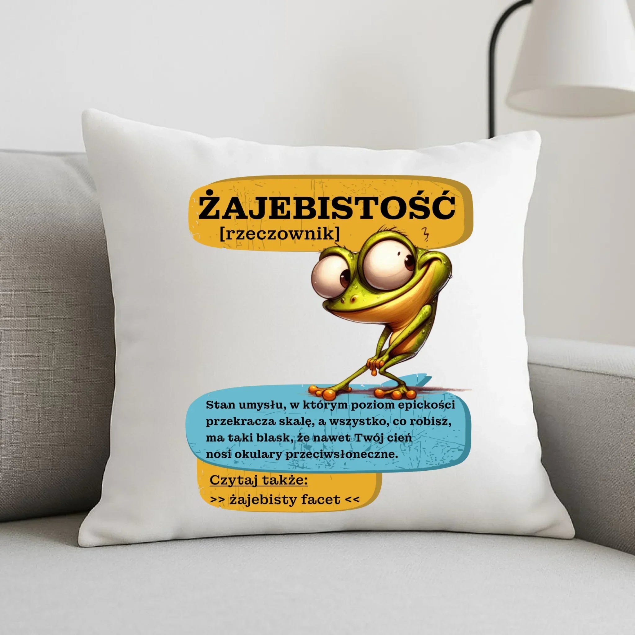 Poduszka - Żajebistość [rzeczownik] prezent na Dzień Chłopaka DCH06 - StoryCups.pl