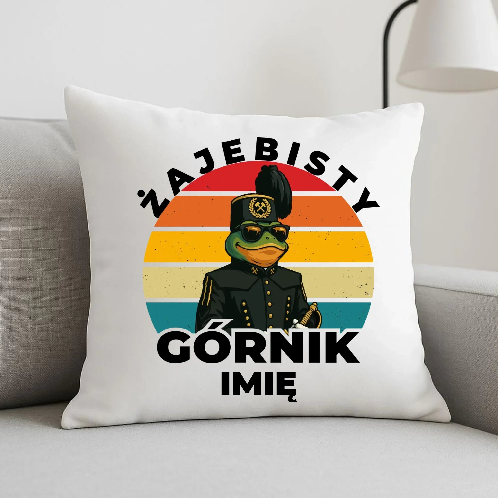 Poduszka - prezent dla górnika - Żajebisty górnik - personalizowana G19 - StoryCups.pl