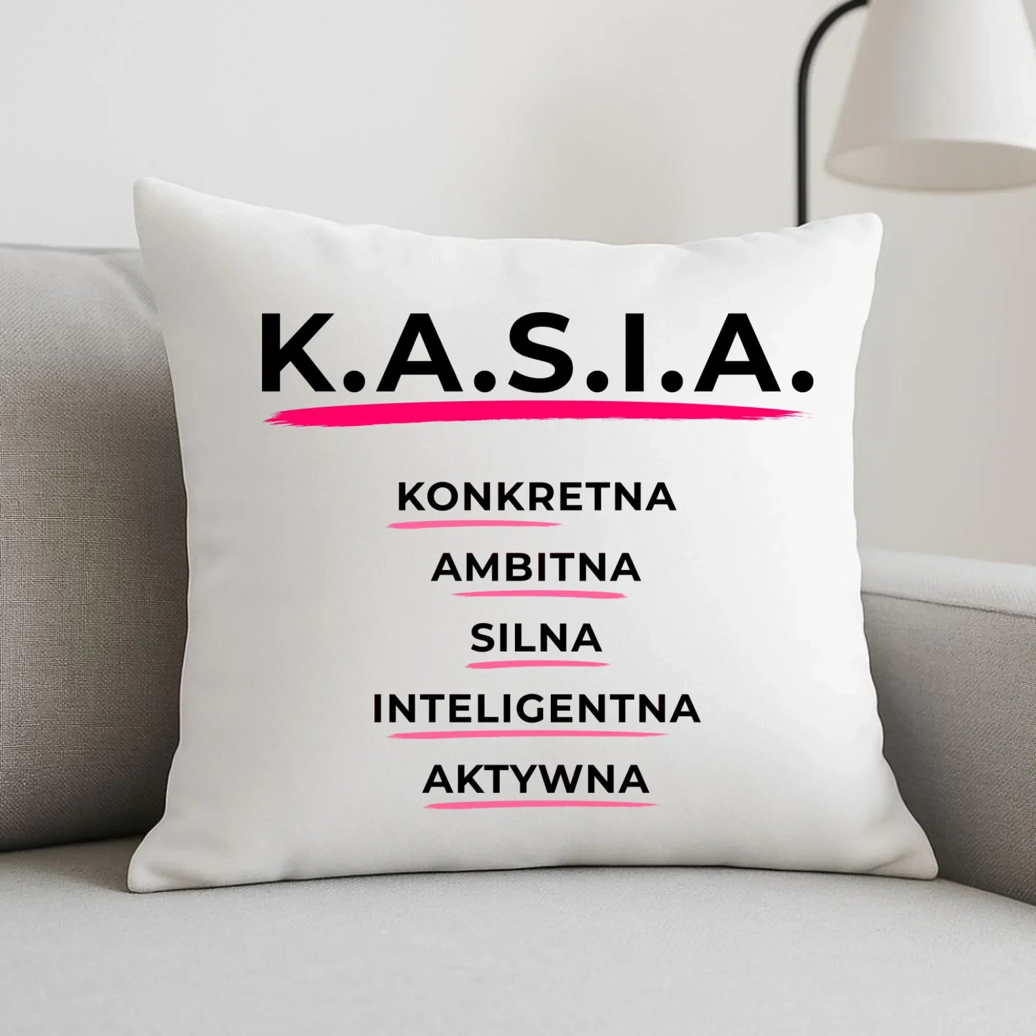 Poduszka - prezent dla Kasi - Katarzyna - K.A.S.I.A. DZ17 - StoryCups.pl