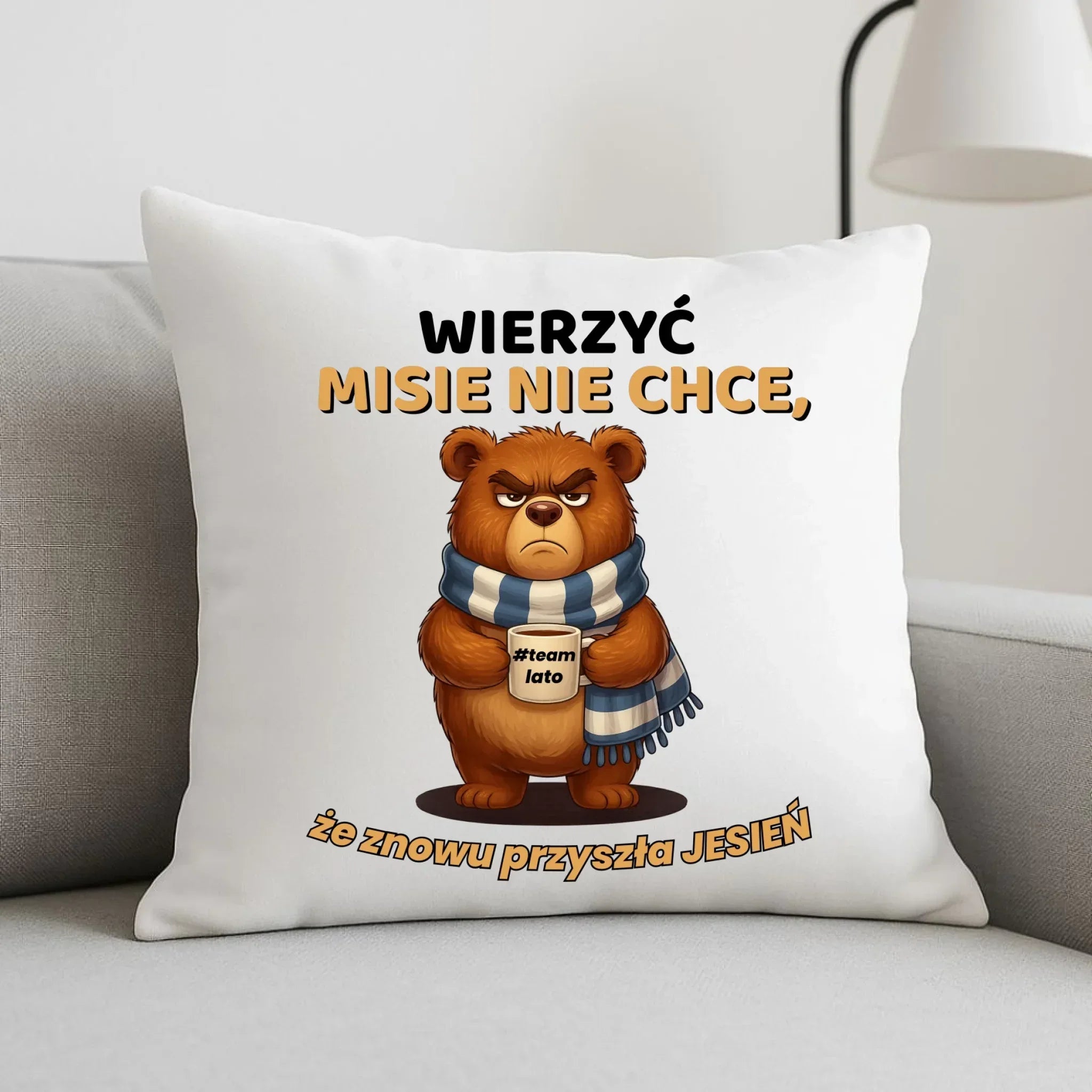Poduszka jesienna - Wierzyć MISIE nie chce, że znowu przyszła jesień - Team lato JS35 - StoryCups.pl