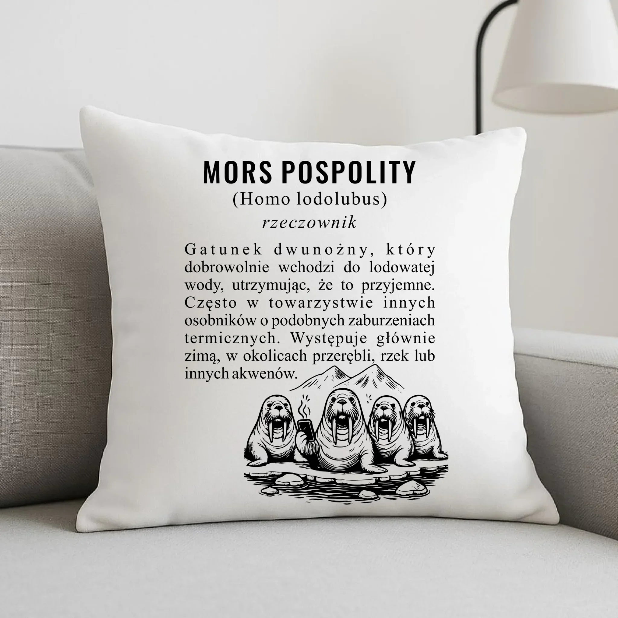 Poduszka - prezent dla morsa - Mors pospolity [Homo lodolubus] HM12 - StoryCups.pl