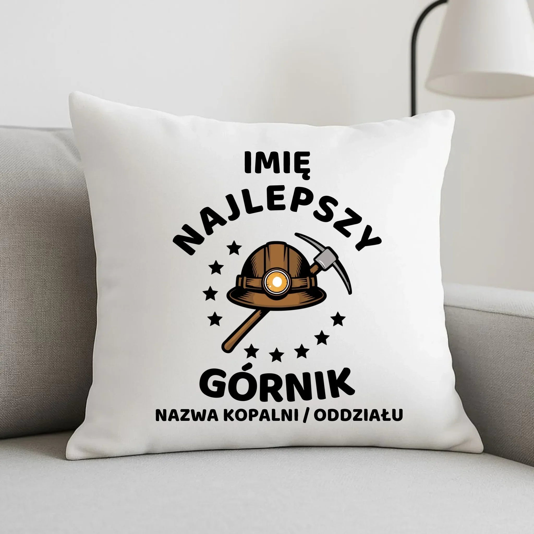 Poduszka - prezent dla górnika - Najlepszy górnik - personalizowana G23 - StoryCups.pl