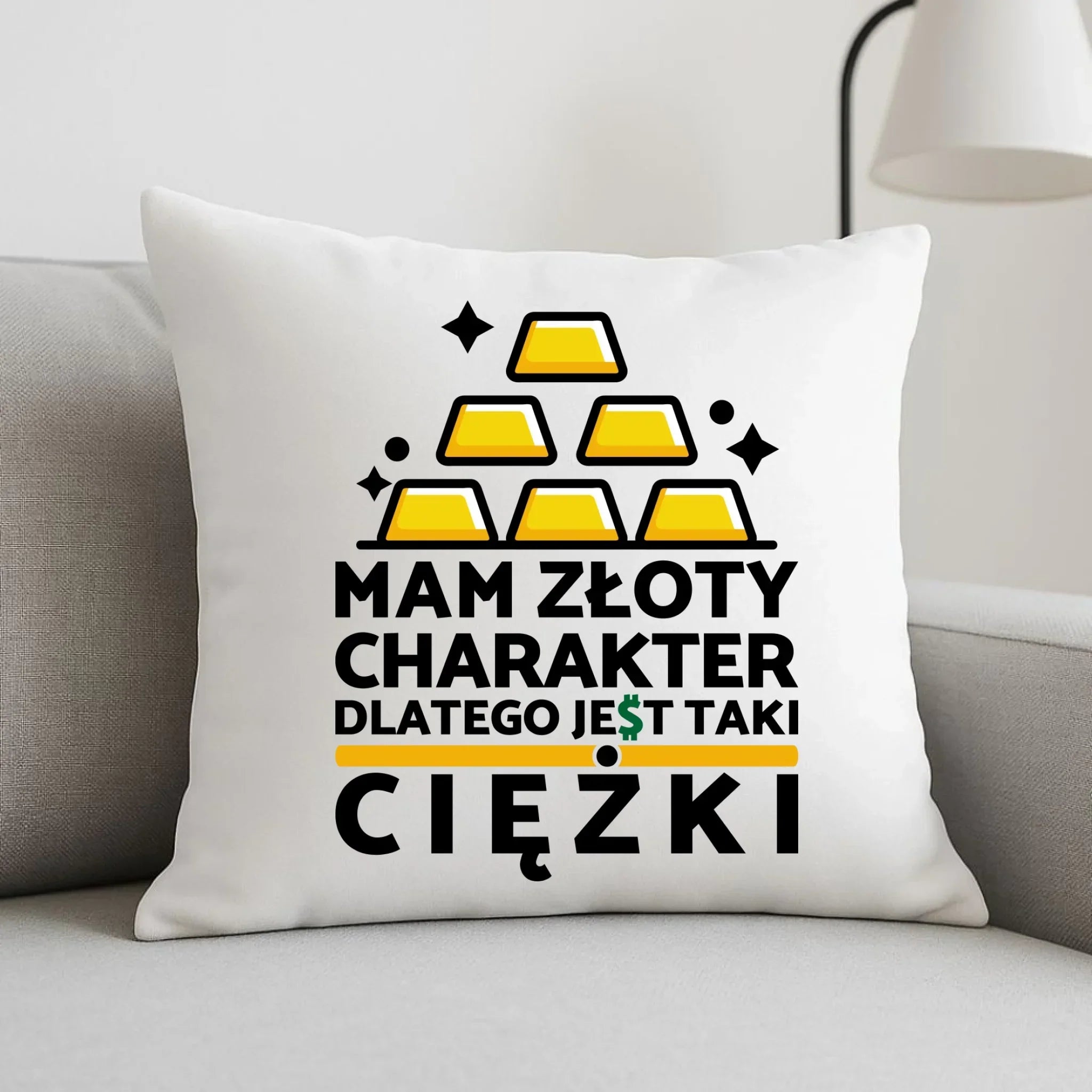 Poduszka - prezent dla chłopaka - Złoty charakter DCH16 - StoryCups.pl