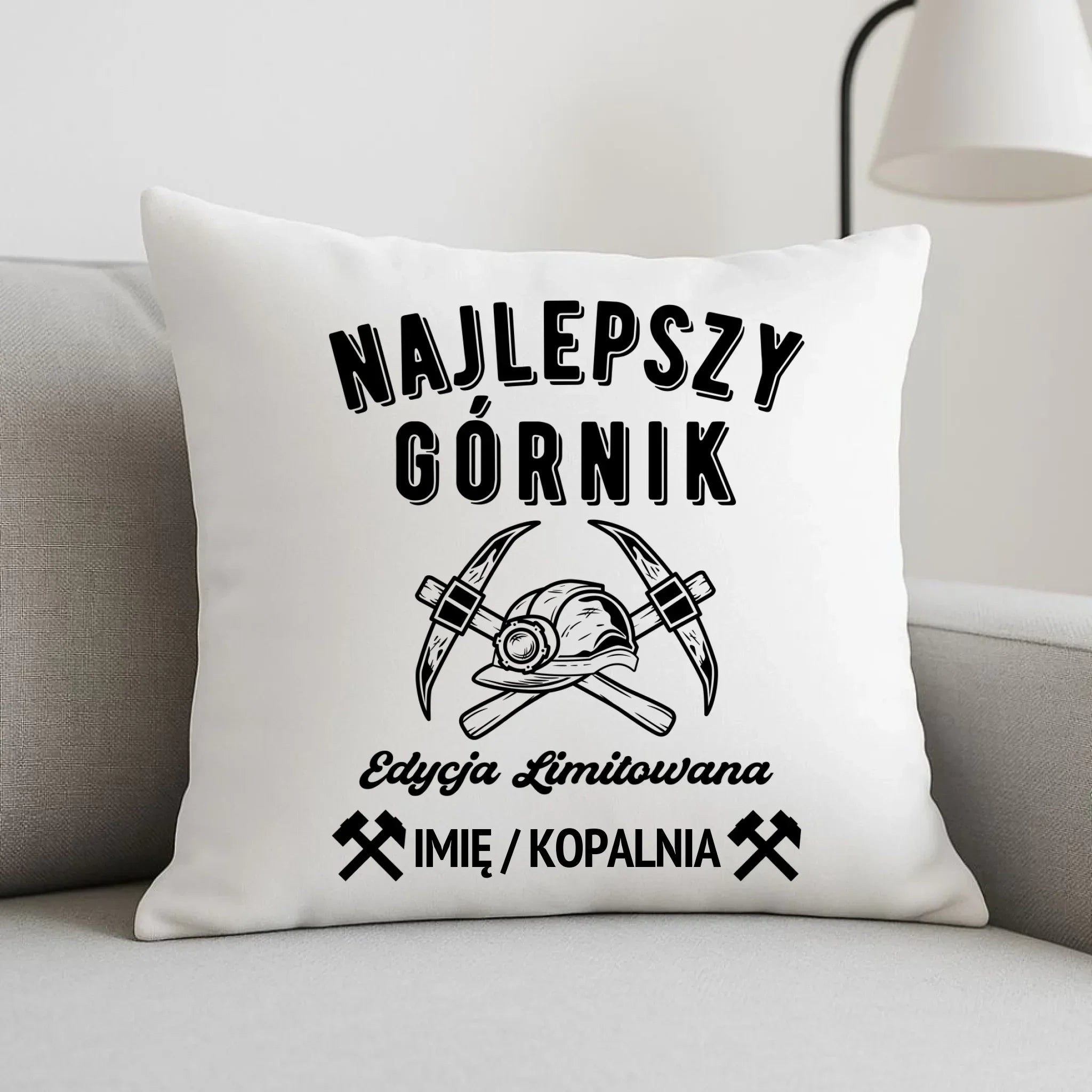 Poduszka - prezent dla górnika - Najlepszy górnik - personalizowana G27 - StoryCups.pl