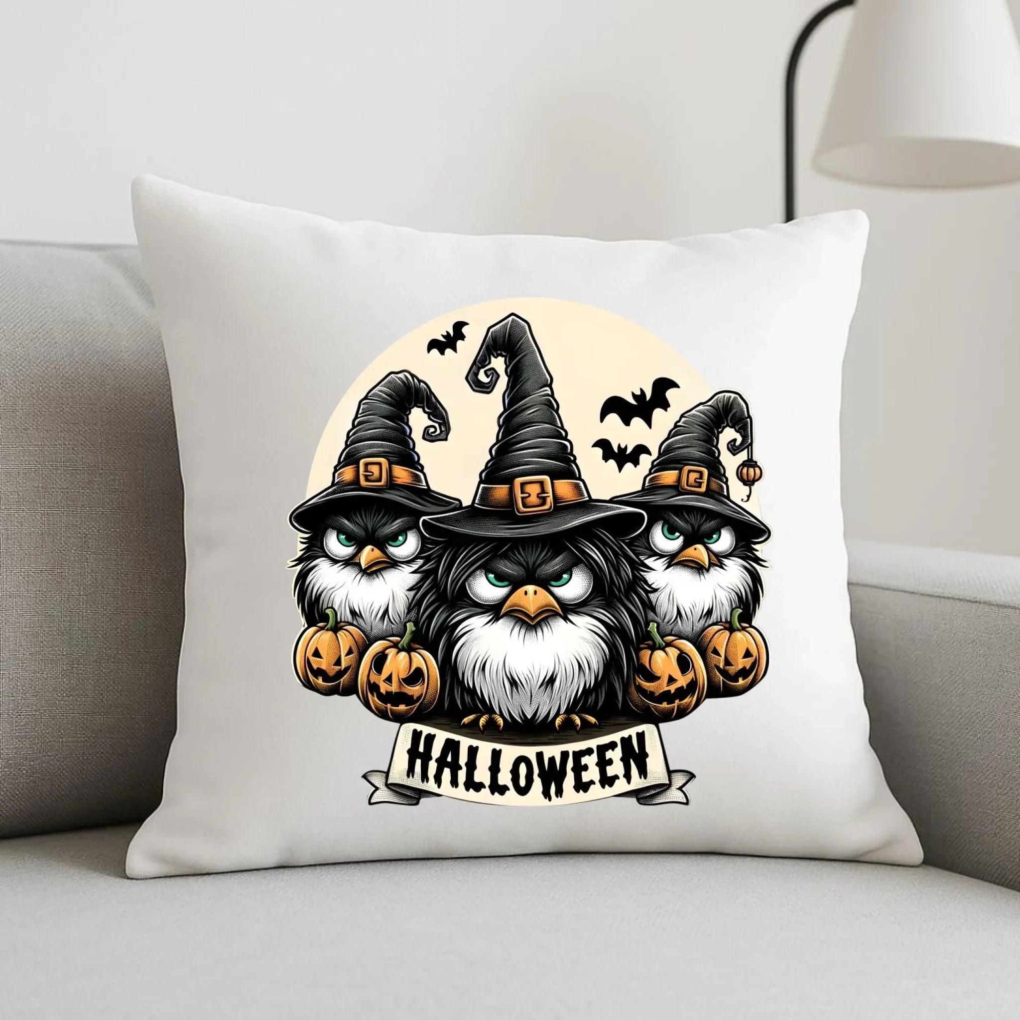 Poduszka na Halloween - Upiorne sowy wiedźmy HL15 - StoryCups.pl
