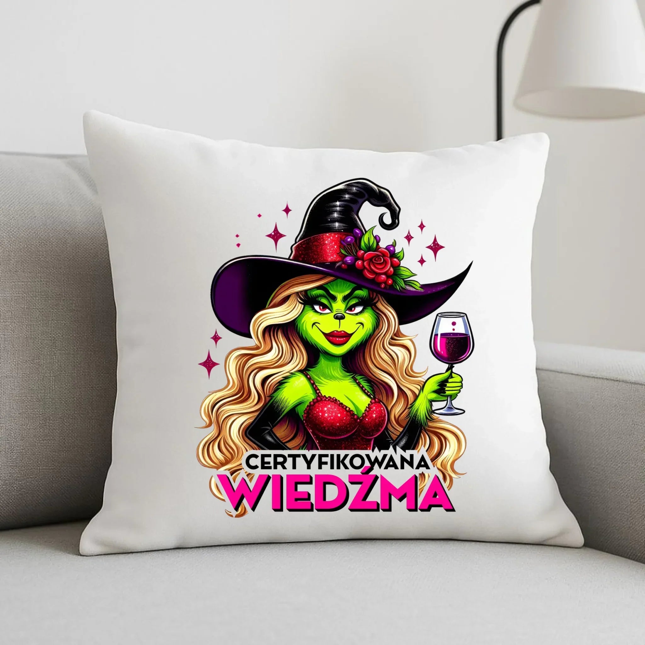 Poduszka - Certyfikowana wiedźma - śmieszna HL13 - StoryCups.pl