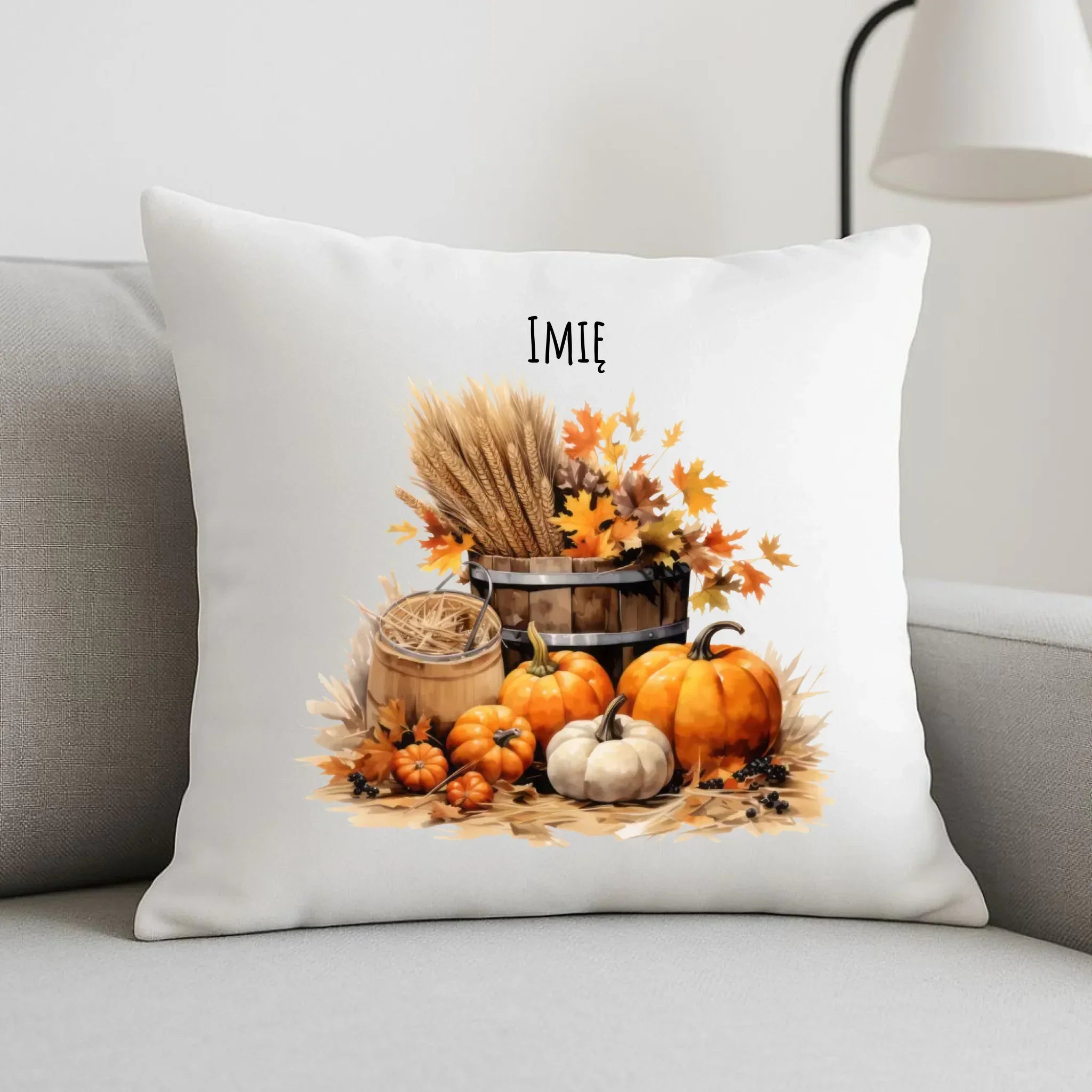 Poduszka na jesień - Harvest vibes - personalizowana JS09 - StoryCups.pl