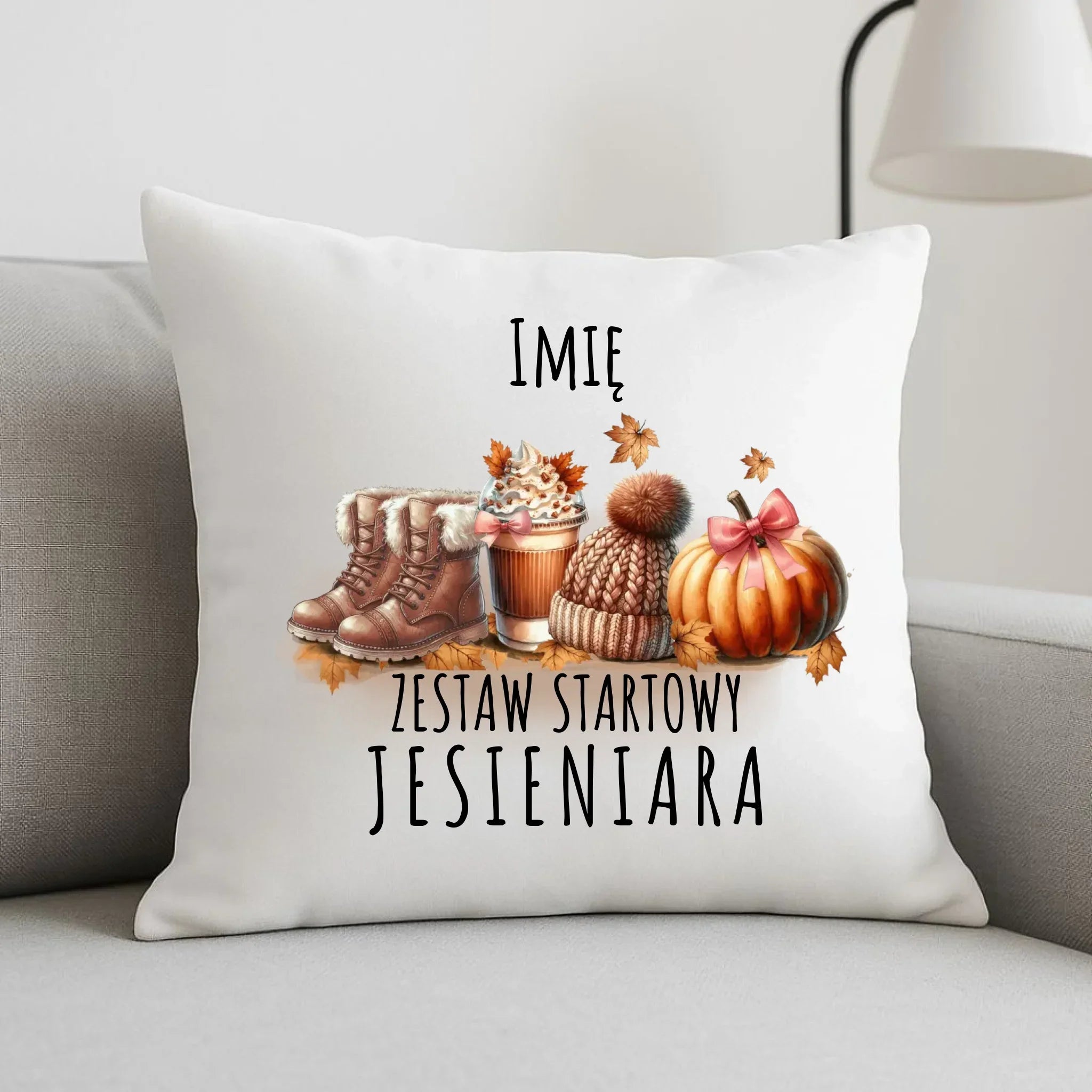 Poduszka jesieniara – Zestaw startowy - personalizowana JS05 - StoryCups.pl