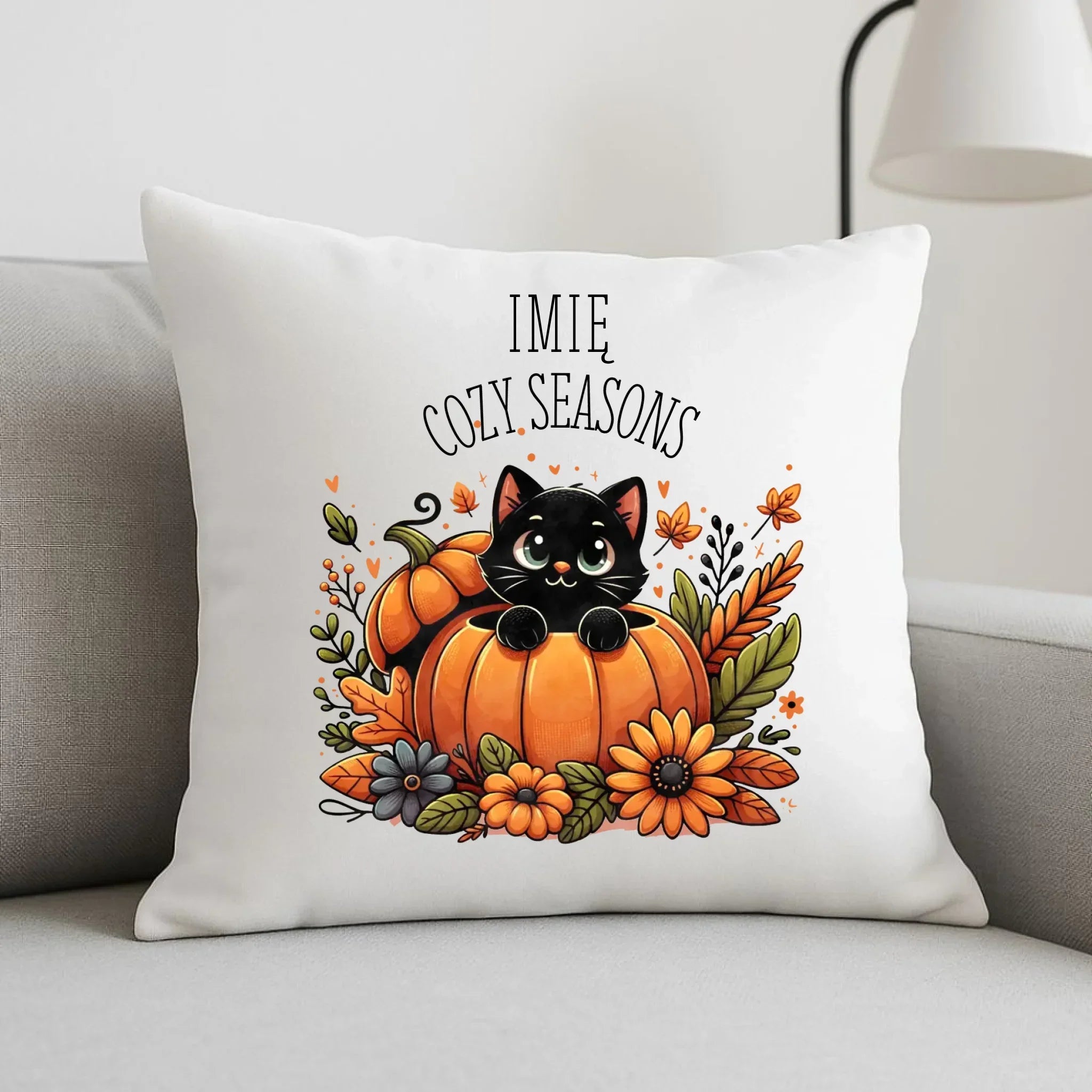 Poduszka jesieniara - Cozy Seasons - personalizowana JS01 - StoryCups.pl