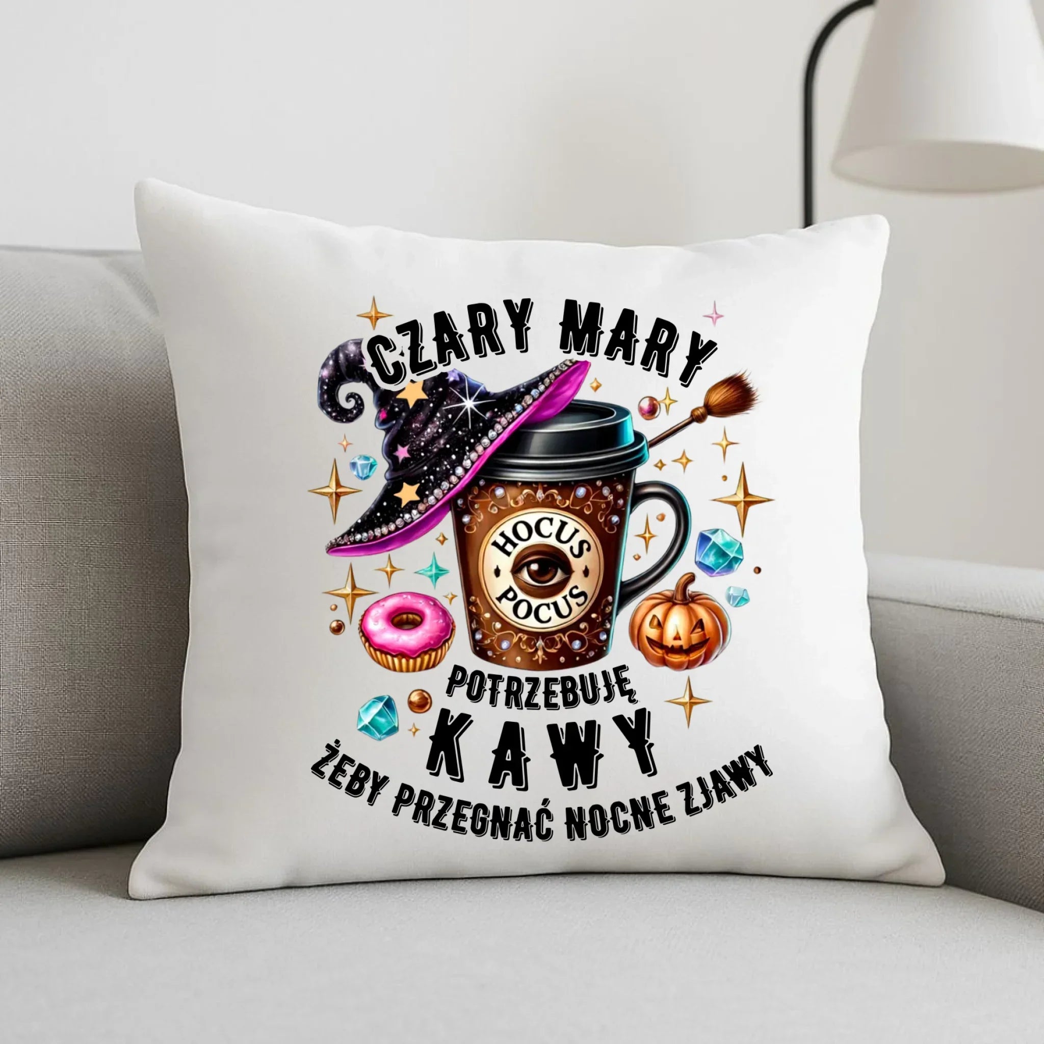 Poduszka na Halloween - Potrzebuję kawy HL03 - StoryCups.pl