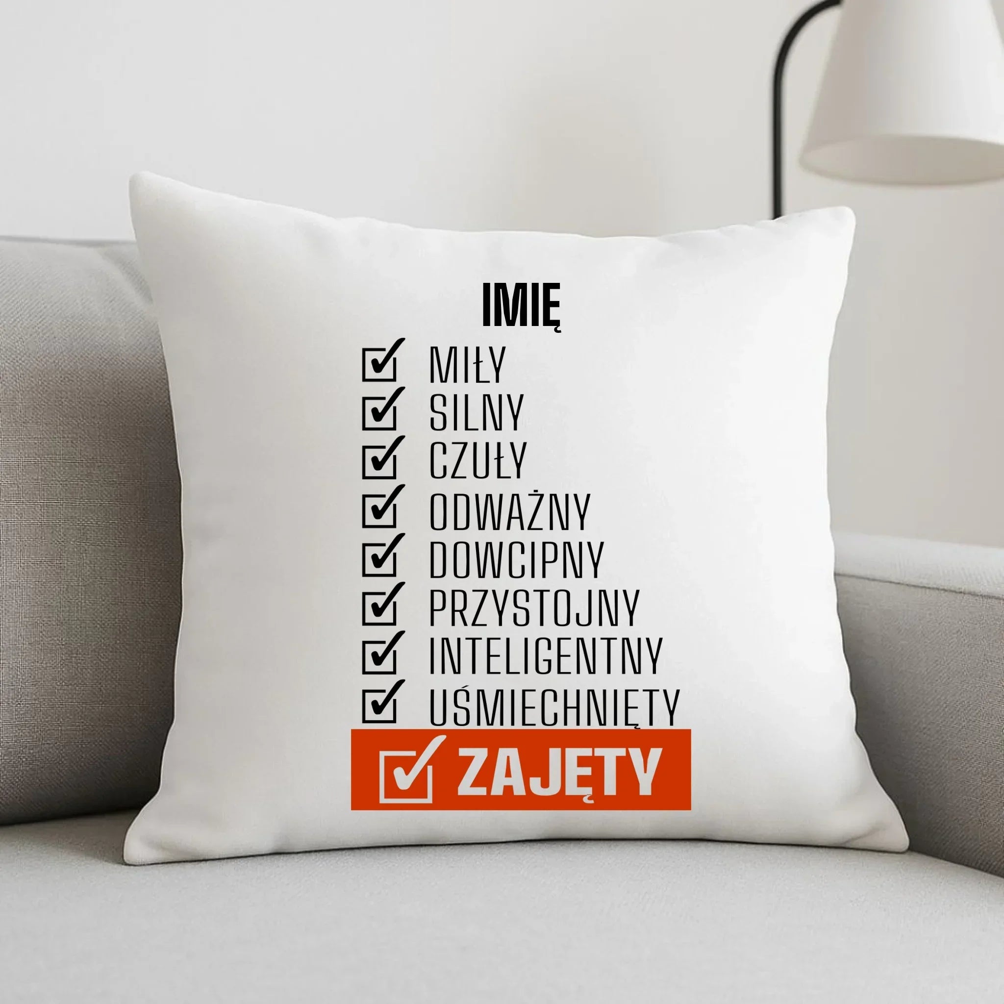 Poduszka - Zajęty prezent dla chłopaka męża narzeczonego - personalizowana DCH05 - StoryCups.pl