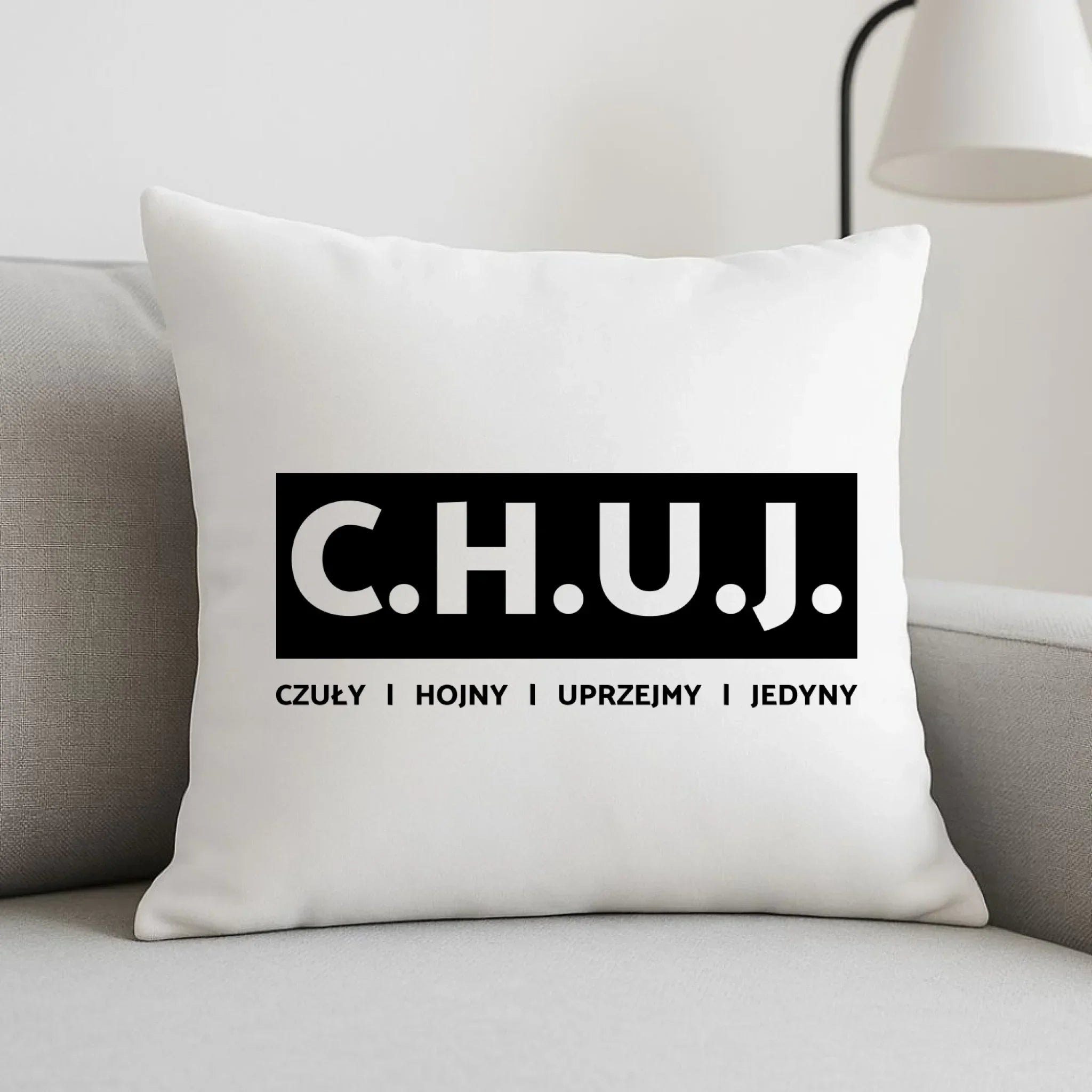 Poduszka - prezent dla kolegi na Dzień Chłopaka przyjaciela - C.H.U.J. - bez cenzury DCH12 - StoryCups.pl