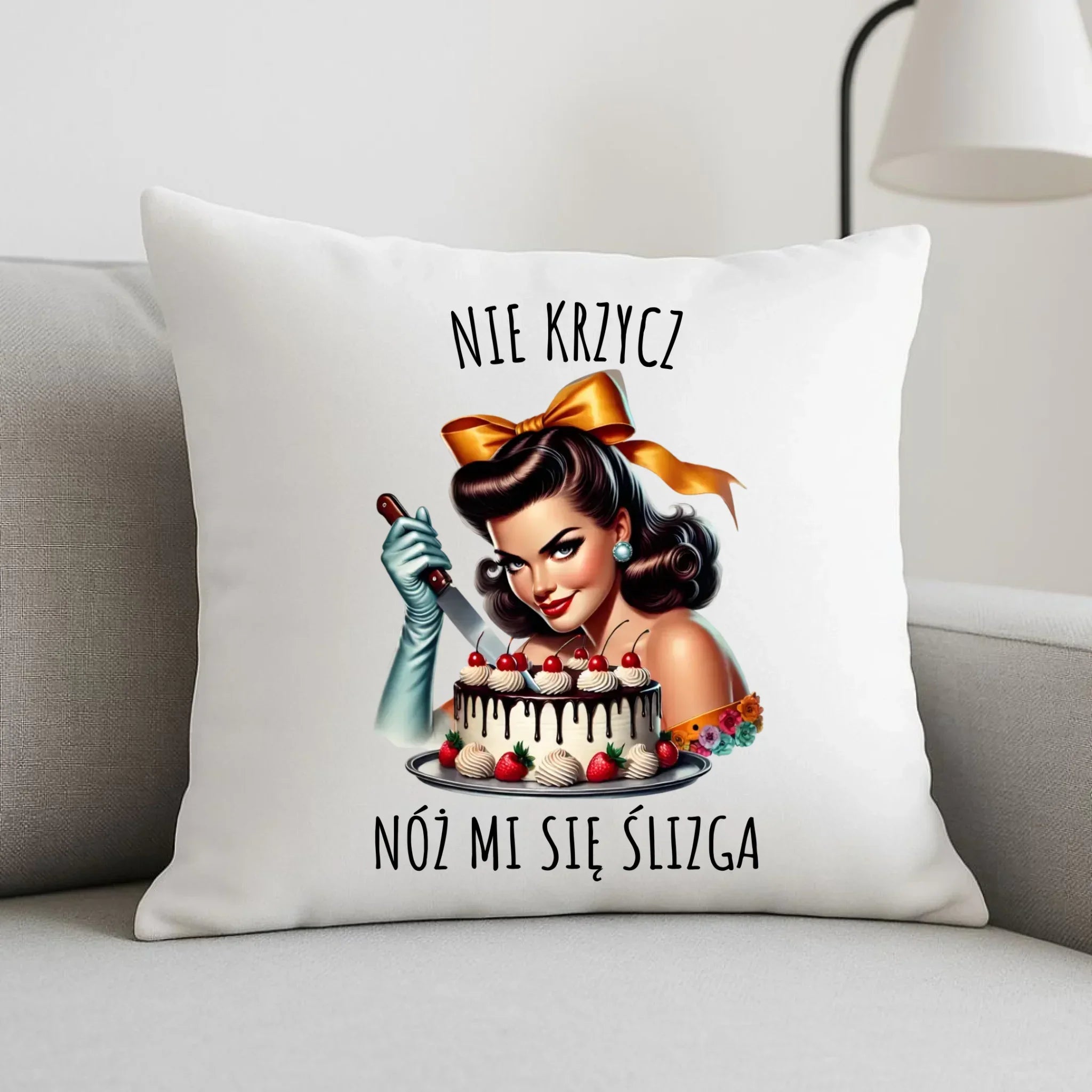 Poduszka - Nie krzycz, nóż mi się ślizga - Czarny humor DZ22 - StoryCups.pl