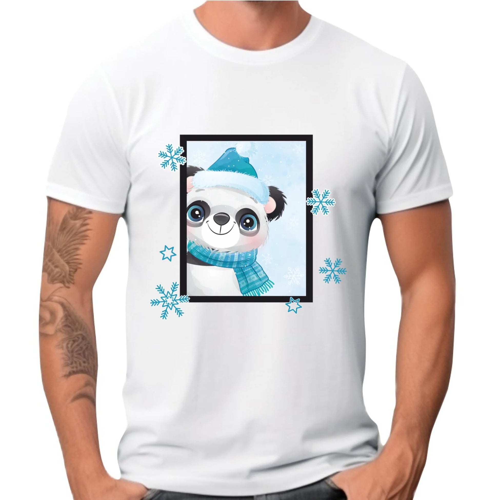 Zimowy Miś | Świąteczna koszulka męska na Boże Narodzenie BN16 - StoryCups.pl