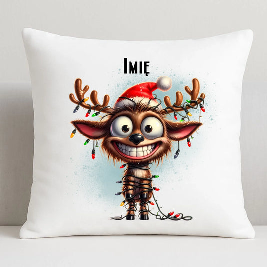 Renifer | Personalizowana poduszka świąteczna BN93 - StoryCups.pl