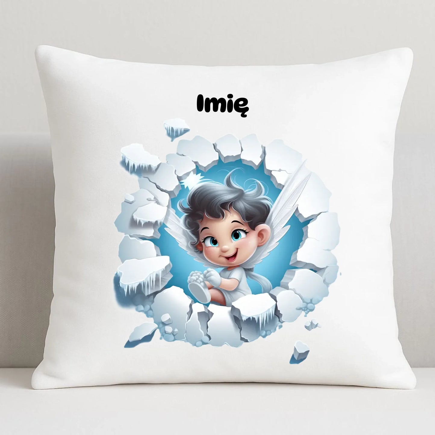 Aniołek 3D | Personalizowana poduszka świąteczna BN87 - StoryCups.pl